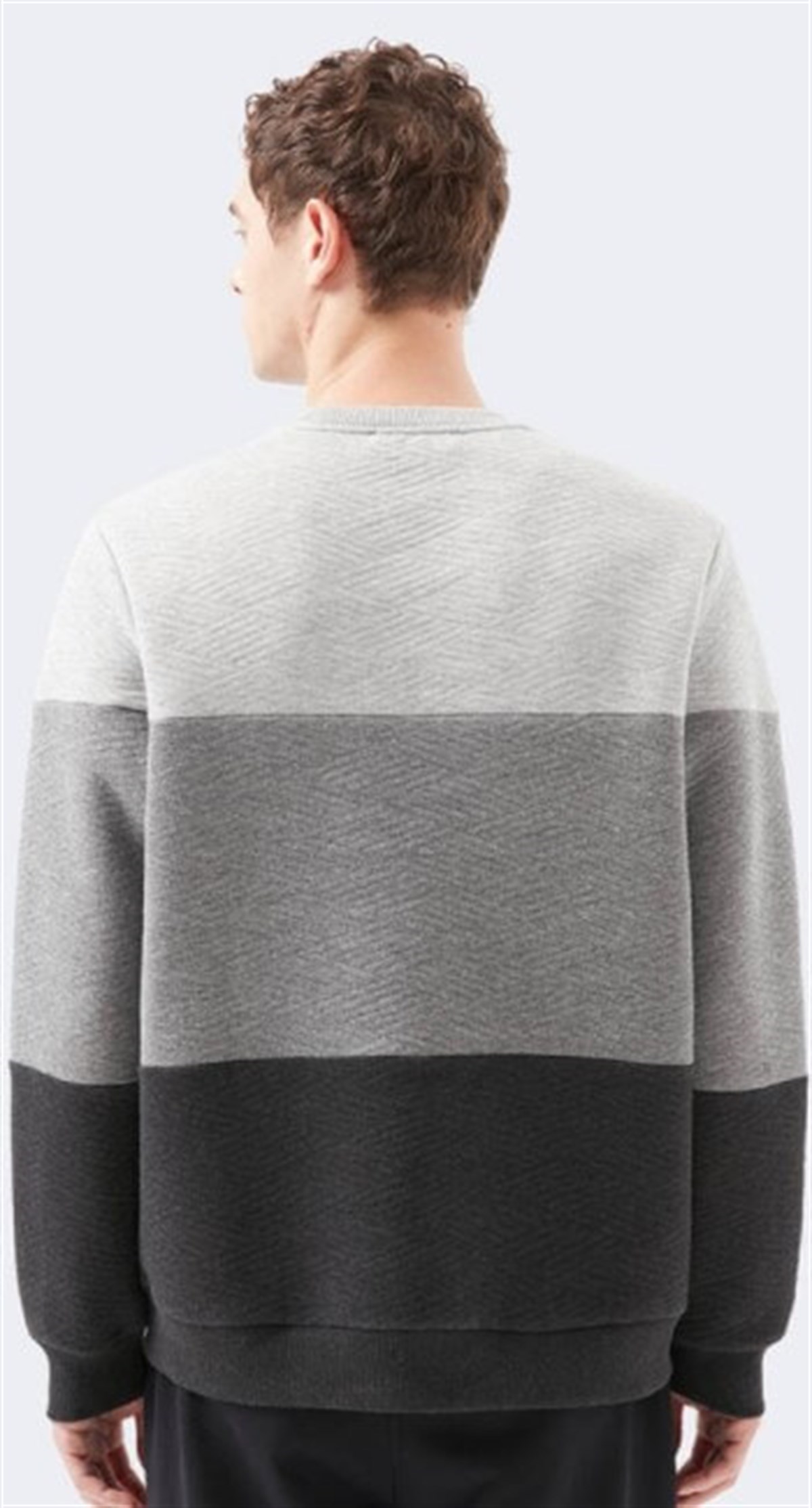 066504-32175Mavi Erkek Bisiklet Yaka Sweatshirt Gri Melanj