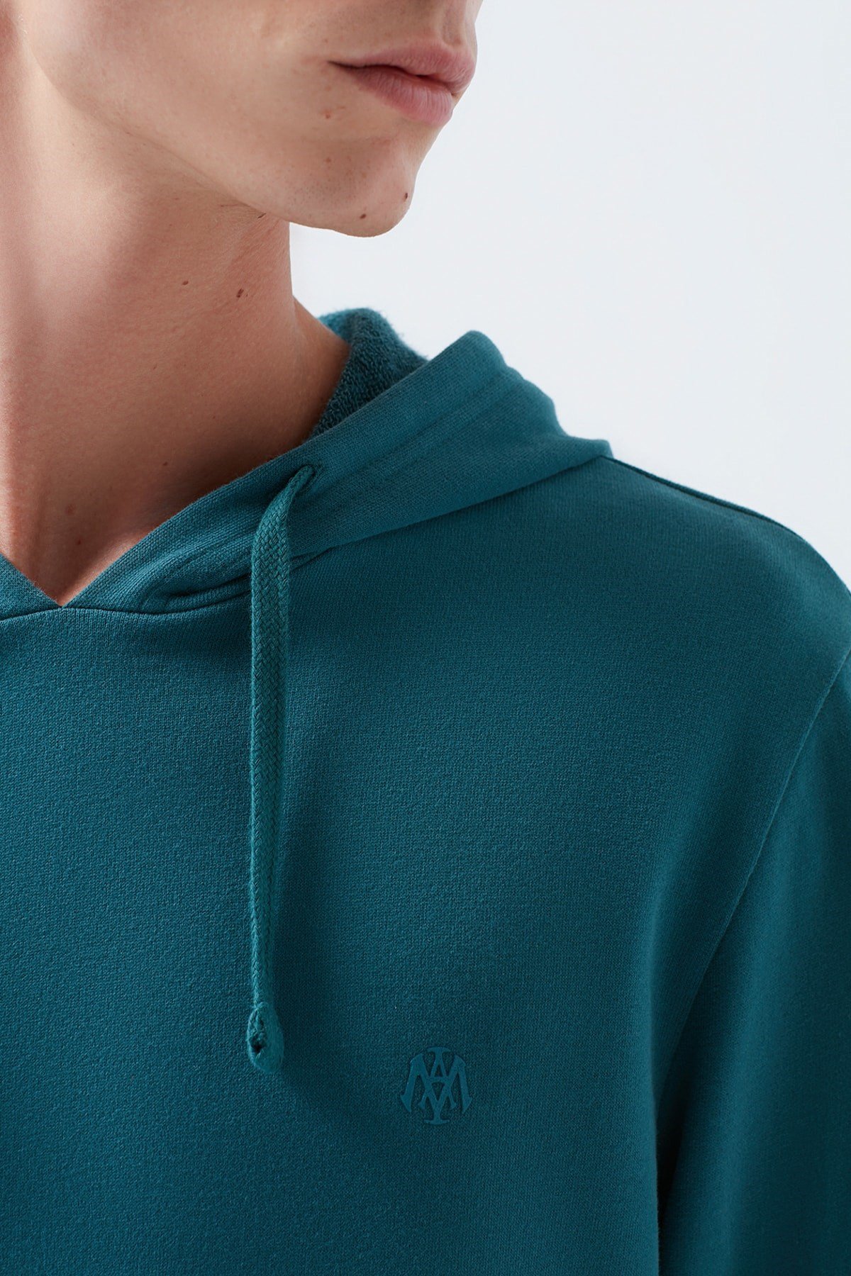 065779-31966Mavi Erkek Kapişonlu Sweatshirt Koyu Yeşil