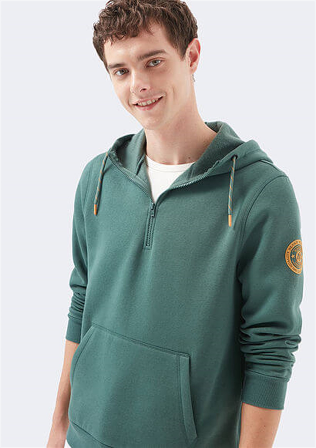 066494-32958Mavi Erkek Kapüşonlu Sweatshırt Dağ Yeşili