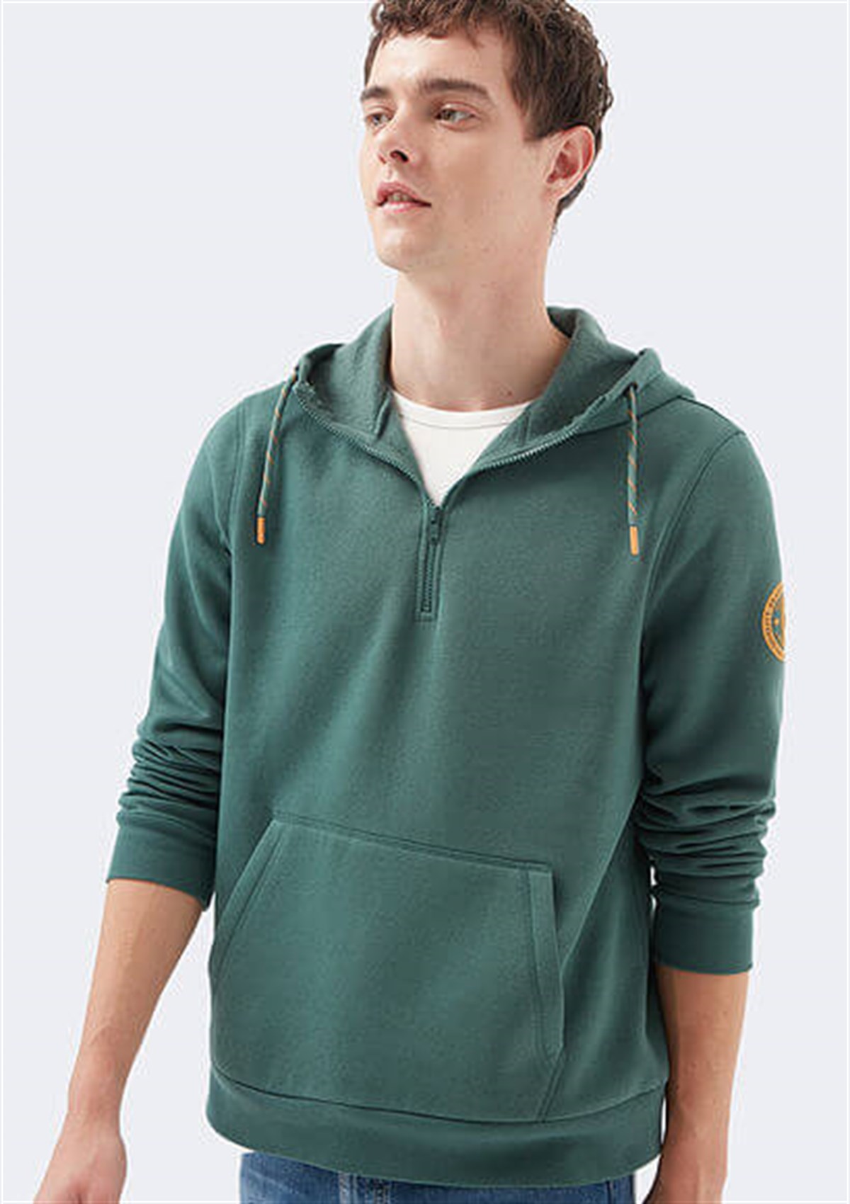 066494-32958Mavi Erkek Kapüşonlu Sweatshırt Dağ Yeşili