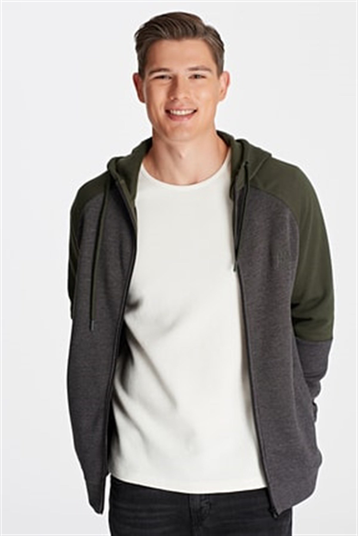 065769-29759Mavi Fermuarlı Sweatshirt Haki Yeşili