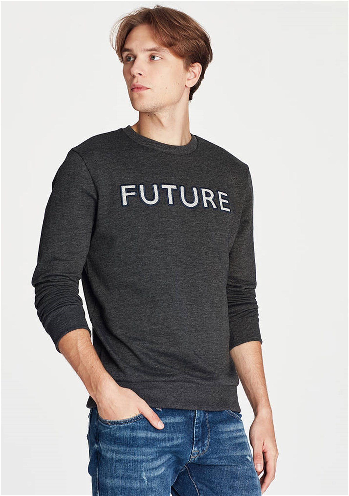 065800-29758Mavi Future Sweatshirt Koyu Gri Melanj