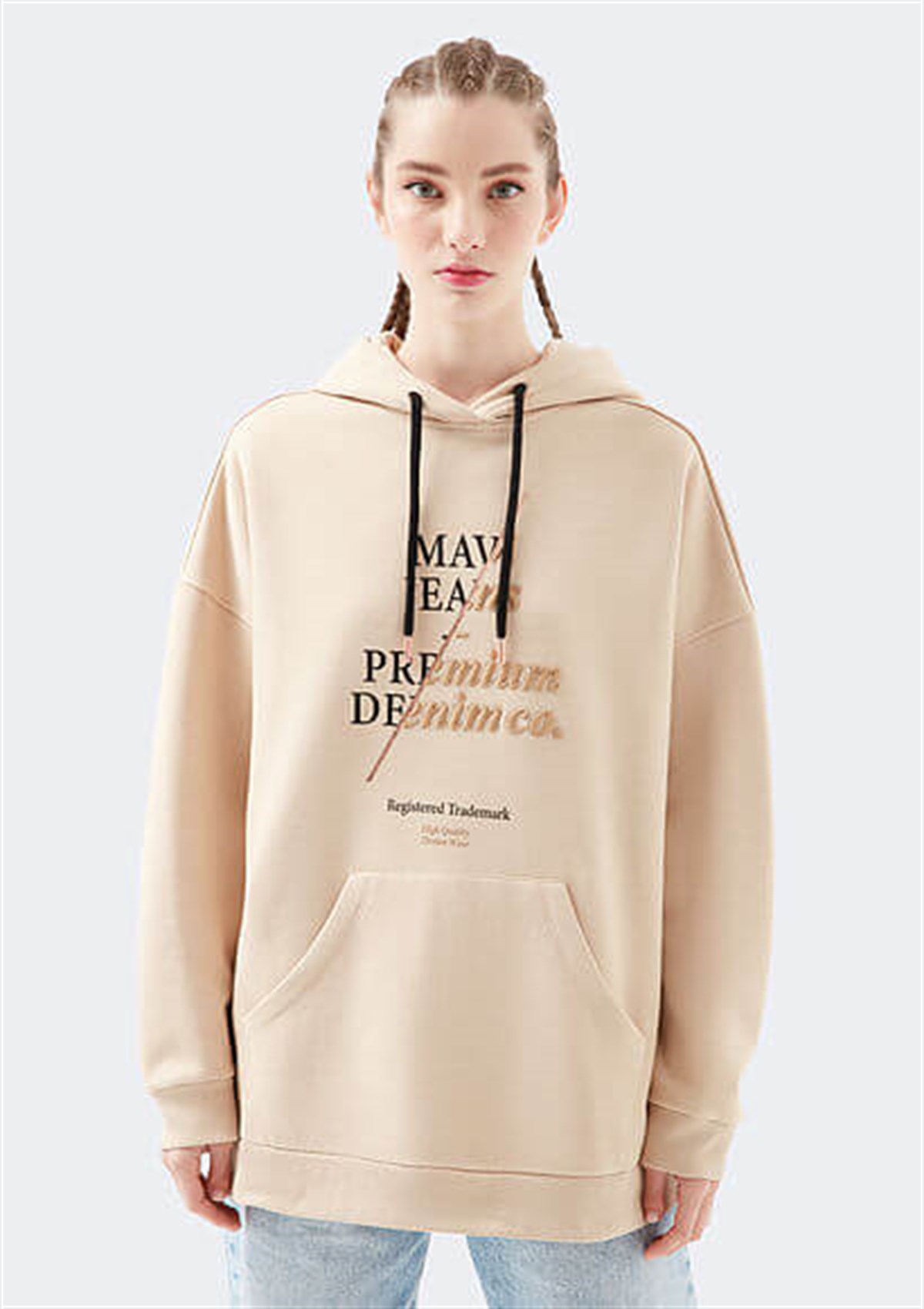 1600369-32978Mavi Kadın Sweatshirt Koyu Krem