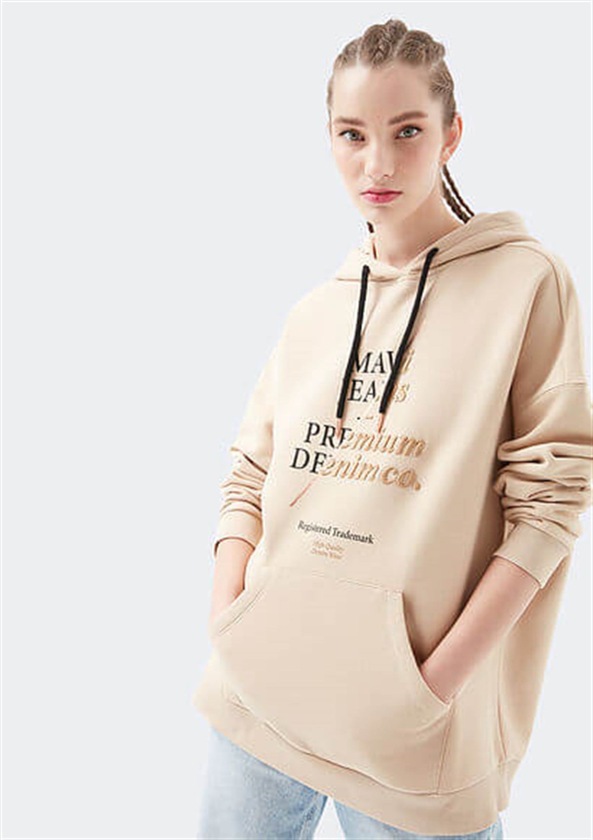 1600369-32978Mavi Kadın Sweatshirt Koyu Krem