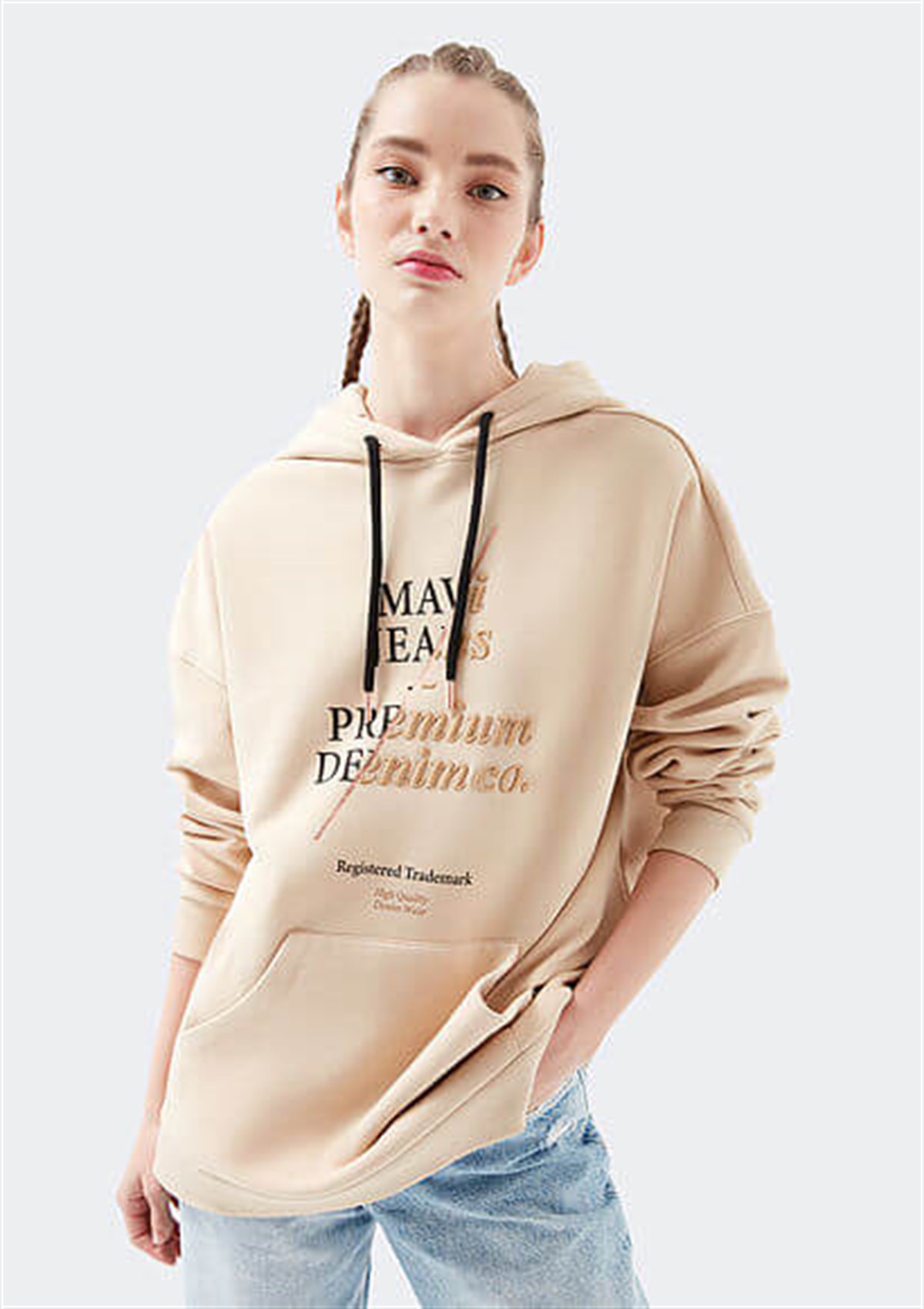 1600369-32978Mavi Kadın Sweatshirt Koyu Krem