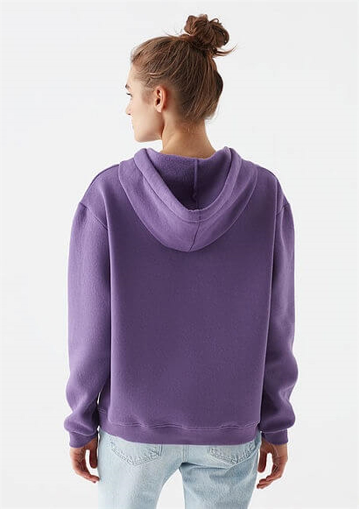 167299-33536Mavi Kapişonlu Sweatshirt Kadın Koyu Mor