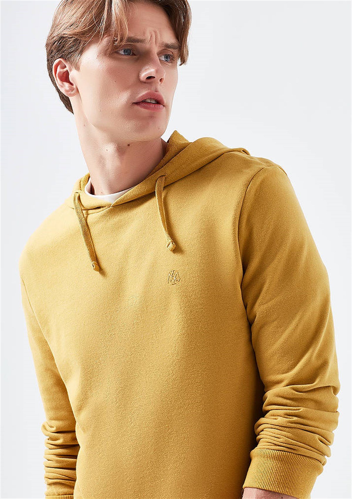 065779-32456Mavi Kapişonlu Sweatshirt Erkek Kış Sarısı