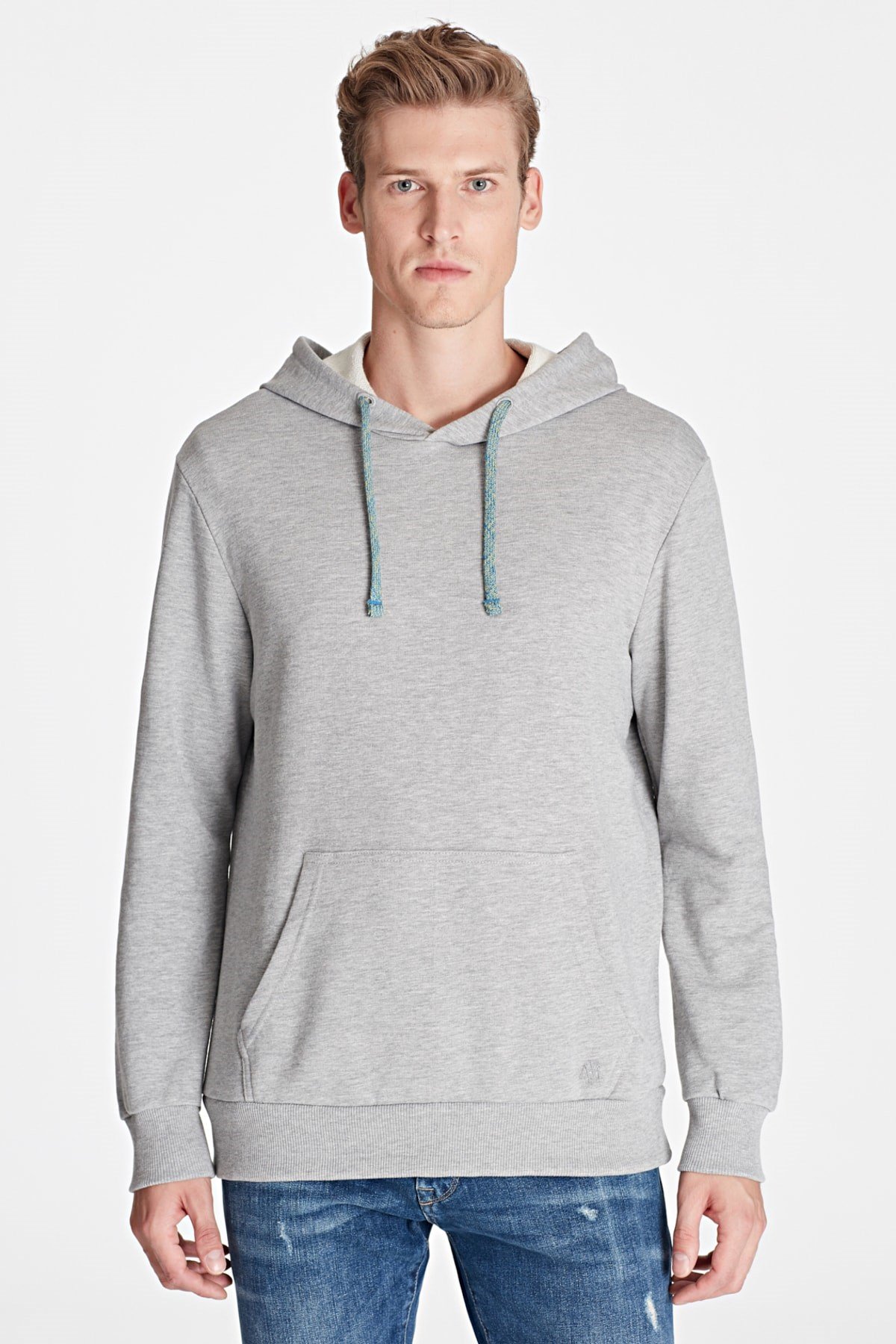 065705-29816NEBIMV3NEBIMV3|065705-29816|STDMAVİ KAPİŞONLU SWEATSHIRT gri melanj-STD