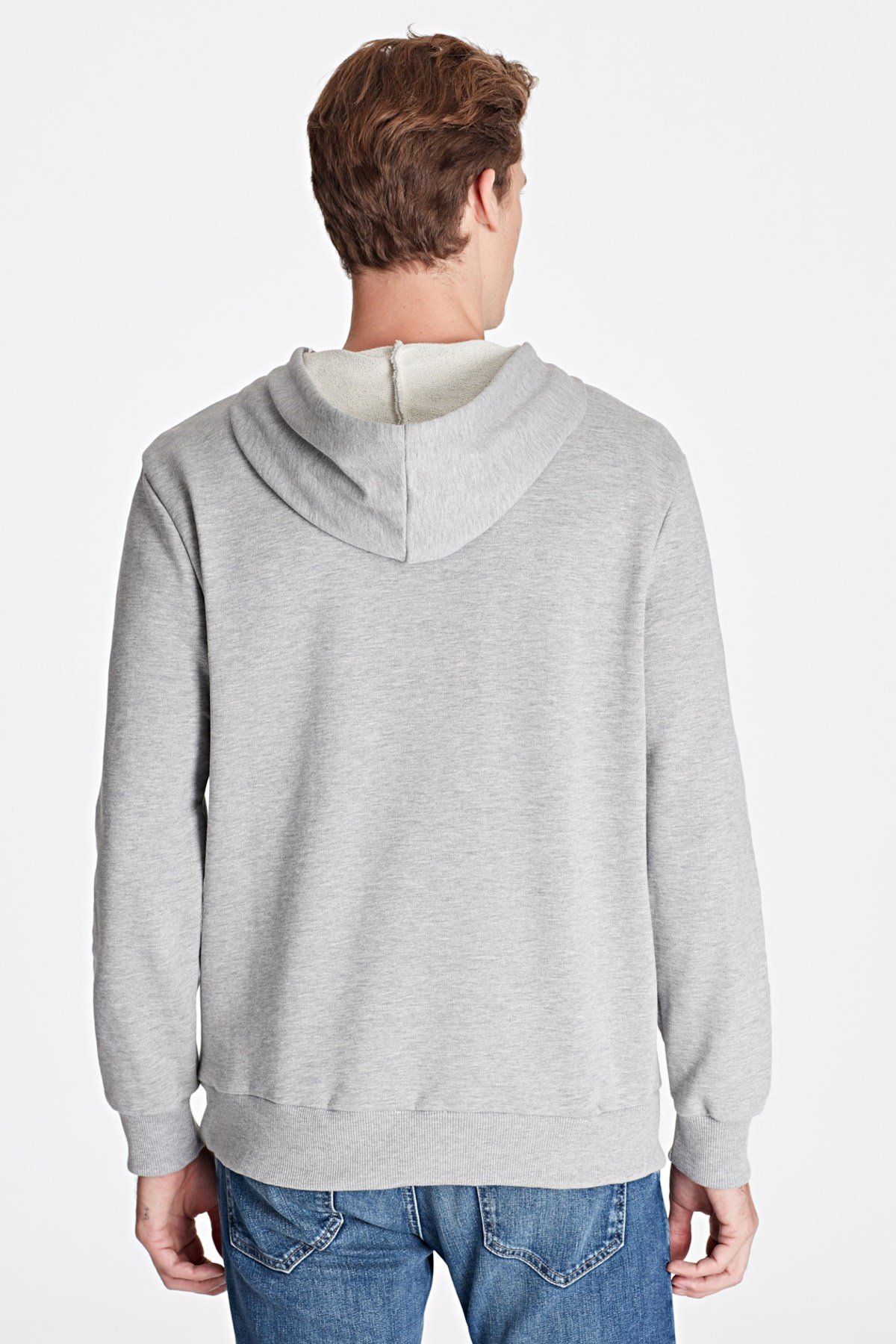 065705-29816NEBIMV3NEBIMV3|065705-29816|STDMAVİ KAPİŞONLU SWEATSHIRT gri melanj-STD