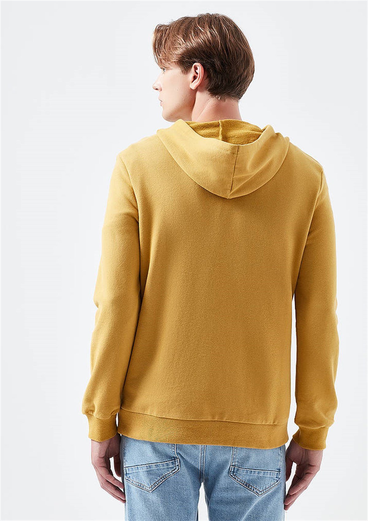 065779-32456Mavi Kapişonlu Sweatshirt Erkek Kış Sarısı