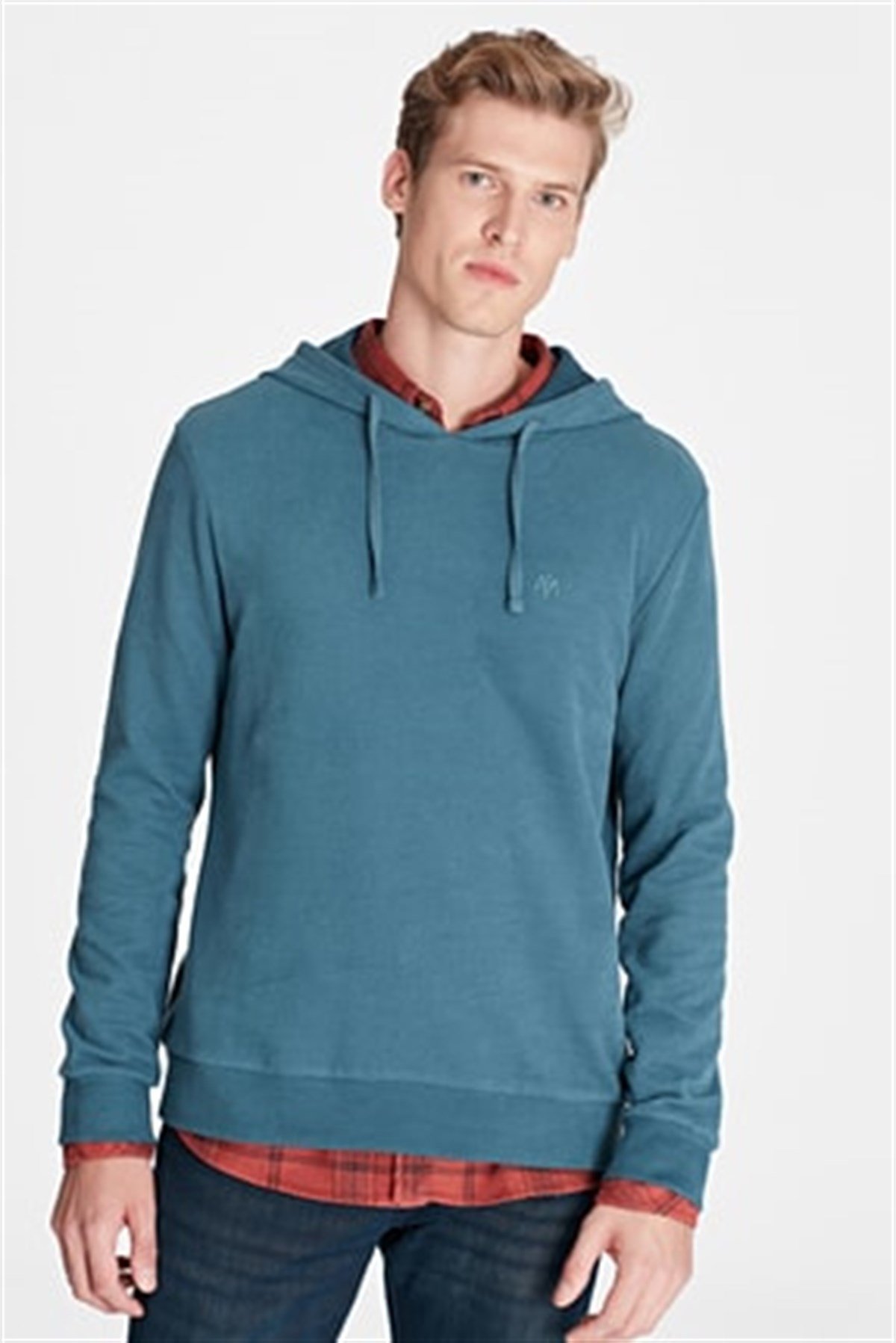065779-29843Mavi Kapüşonlu Sweatshirt Uzay Mavisi