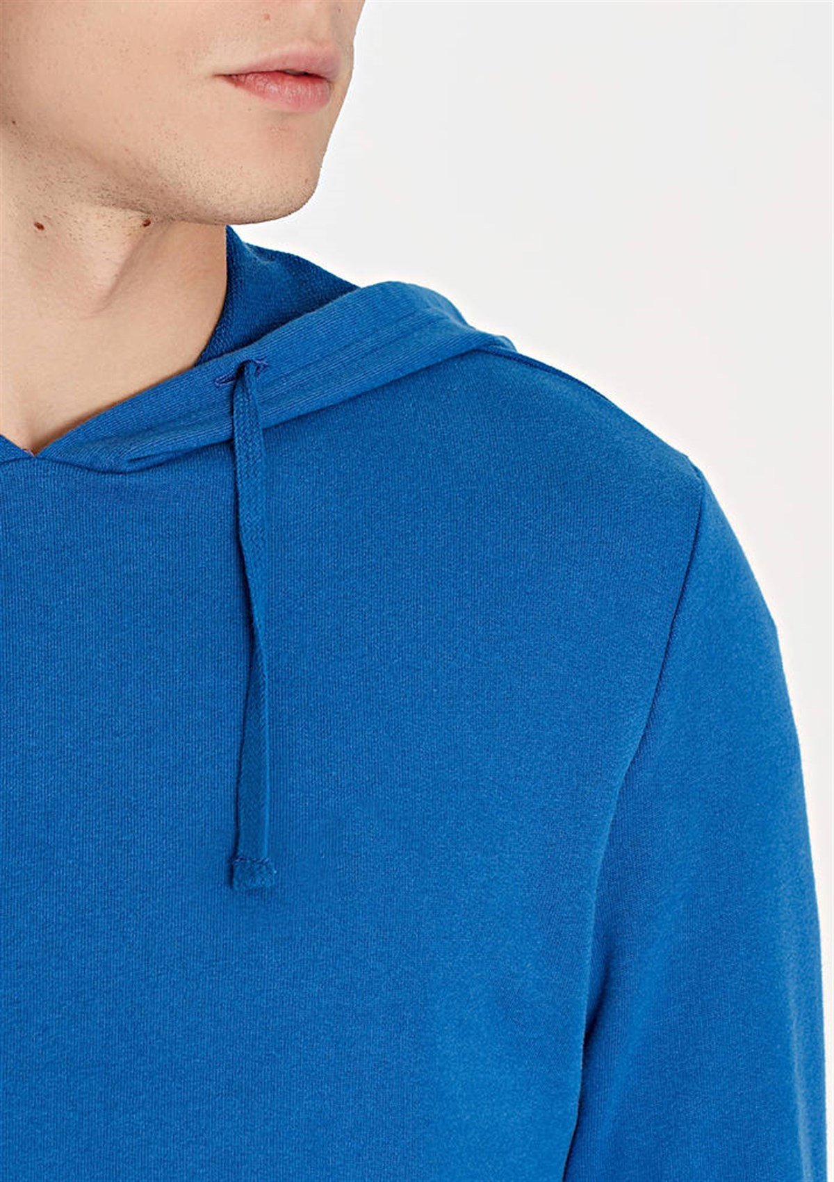 065779-29835Mavi Kapüşonlu Sweatshirt Saks Mavi