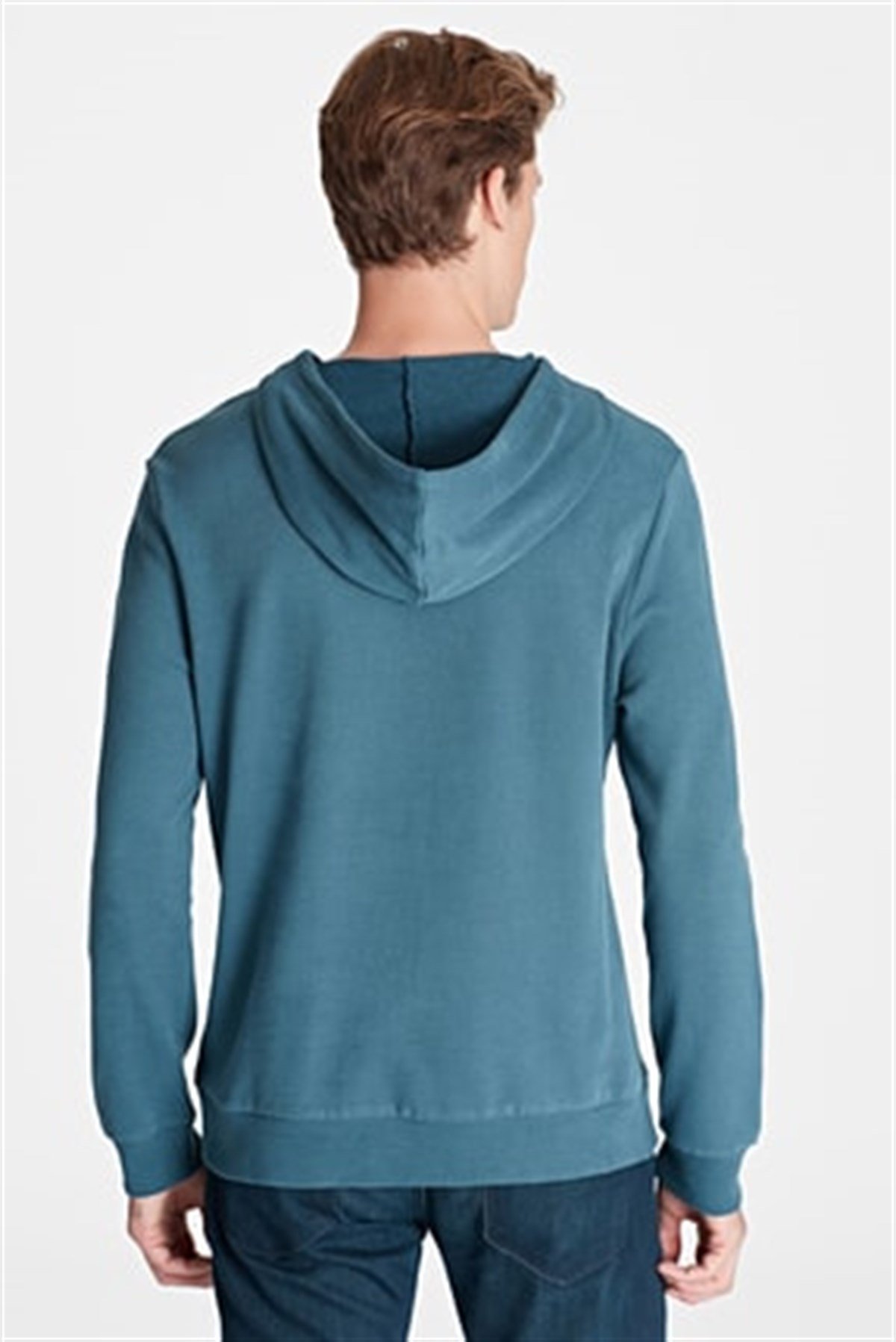 065779-29843Mavi Kapüşonlu Sweatshirt Uzay Mavisi