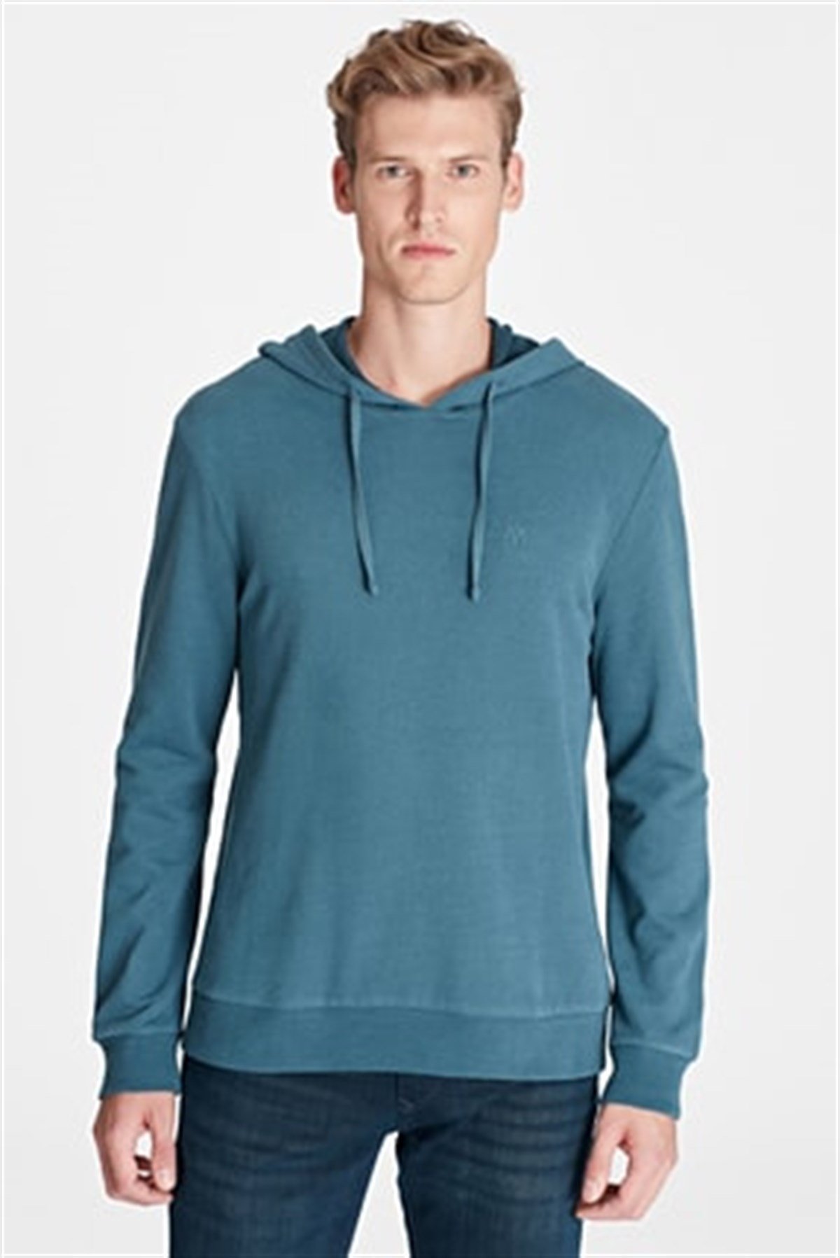 065779-29843Mavi Kapüşonlu Sweatshirt Uzay Mavisi