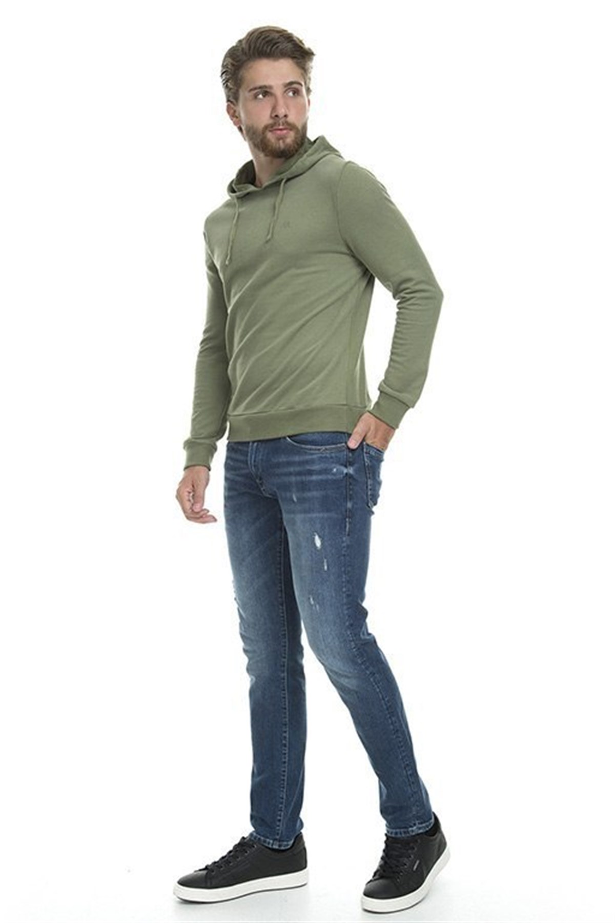 065779-28524NEBIMV3NEBIMV3|065779-28524|R000MAVİ KAPÜŞONLU SWEATSHIRT yeşil-STD