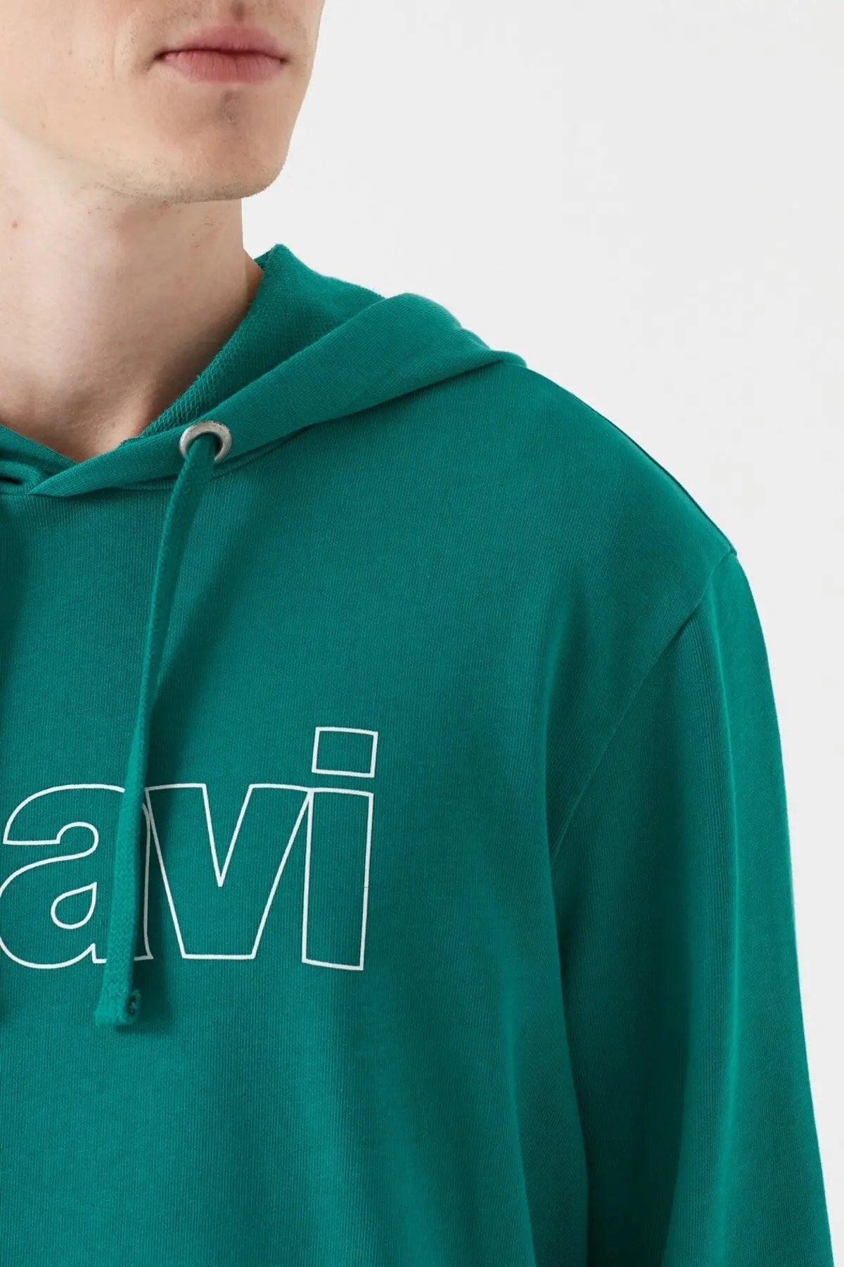 065606-32449Mavi Logo Kapişonlu Erkek Sweatshirt Porselen Yeşili