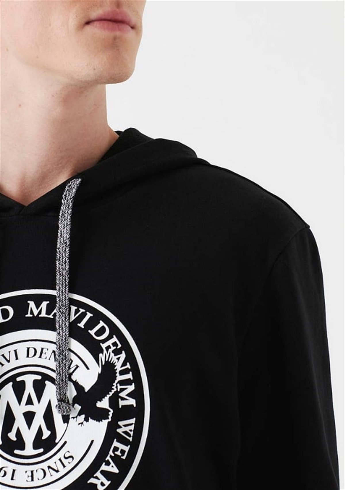 065169-900MAVİ MAVİ BASKILI SWEATSHIRT siyah ERKEK SWEATSHIRT 065169-900