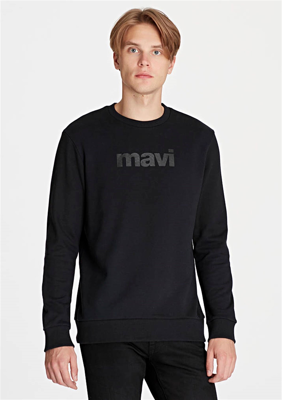 065183-900Mavi Mavi Baskılı Sweatshirt Siyah