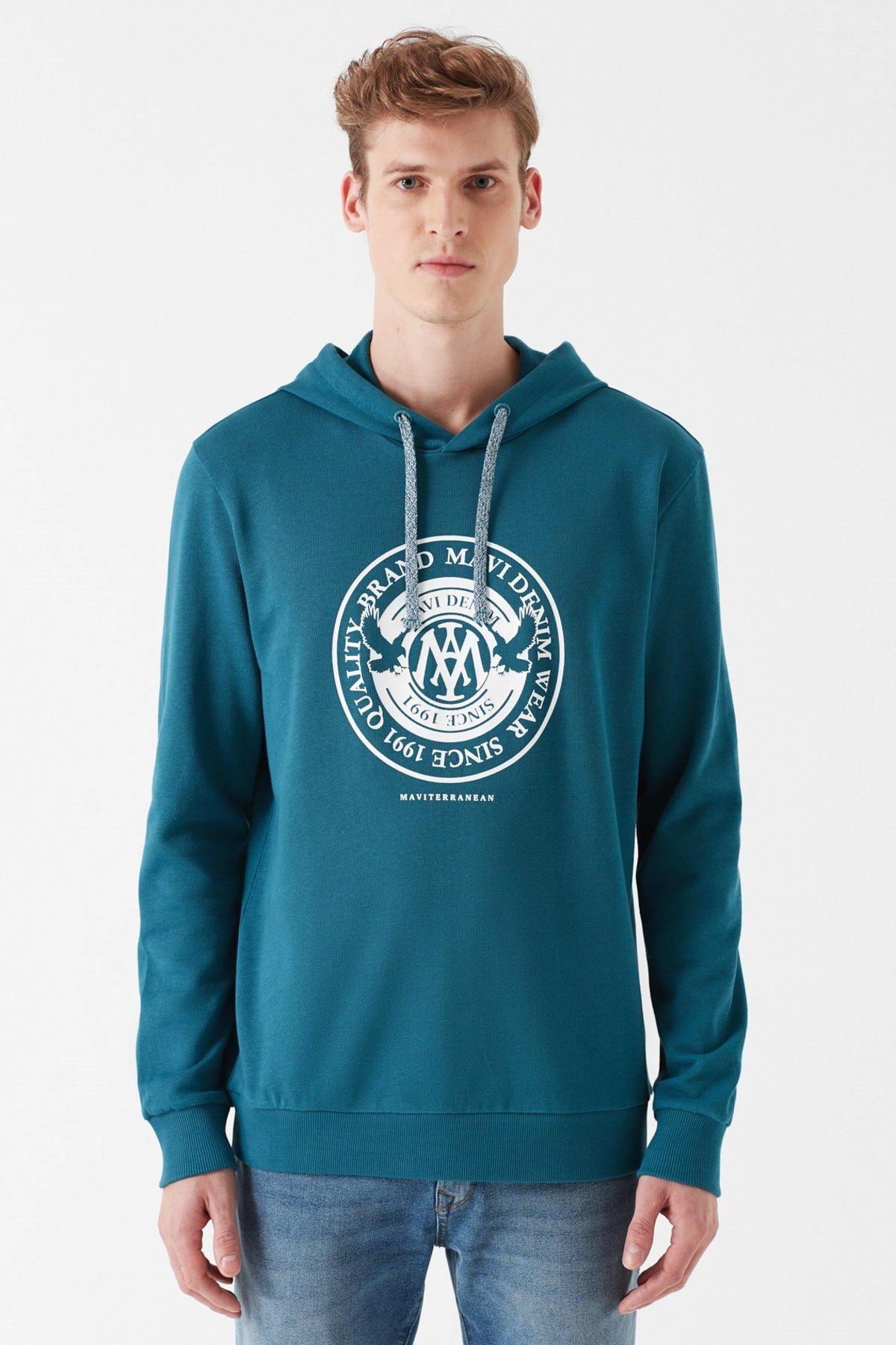 065169-30708NEBIMV3NEBIMV3|065169-30708|STDMAVİ MAVİ BASKILI SWEATSHIRT petrol yeşili ERKEK SWEATSHIRT-STD
