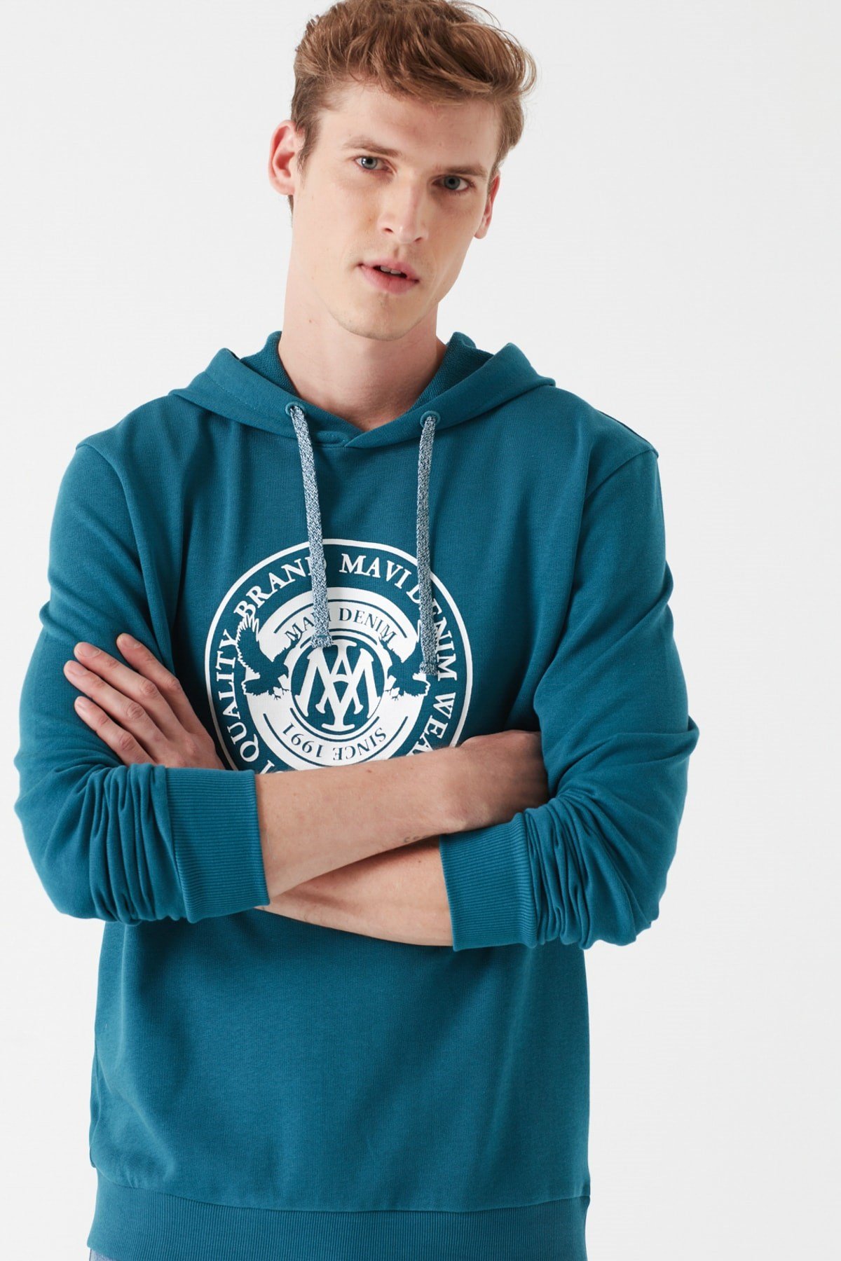 065169-30708NEBIMV3NEBIMV3|065169-30708|STDMAVİ MAVİ BASKILI SWEATSHIRT petrol yeşili ERKEK SWEATSHIRT-STD
