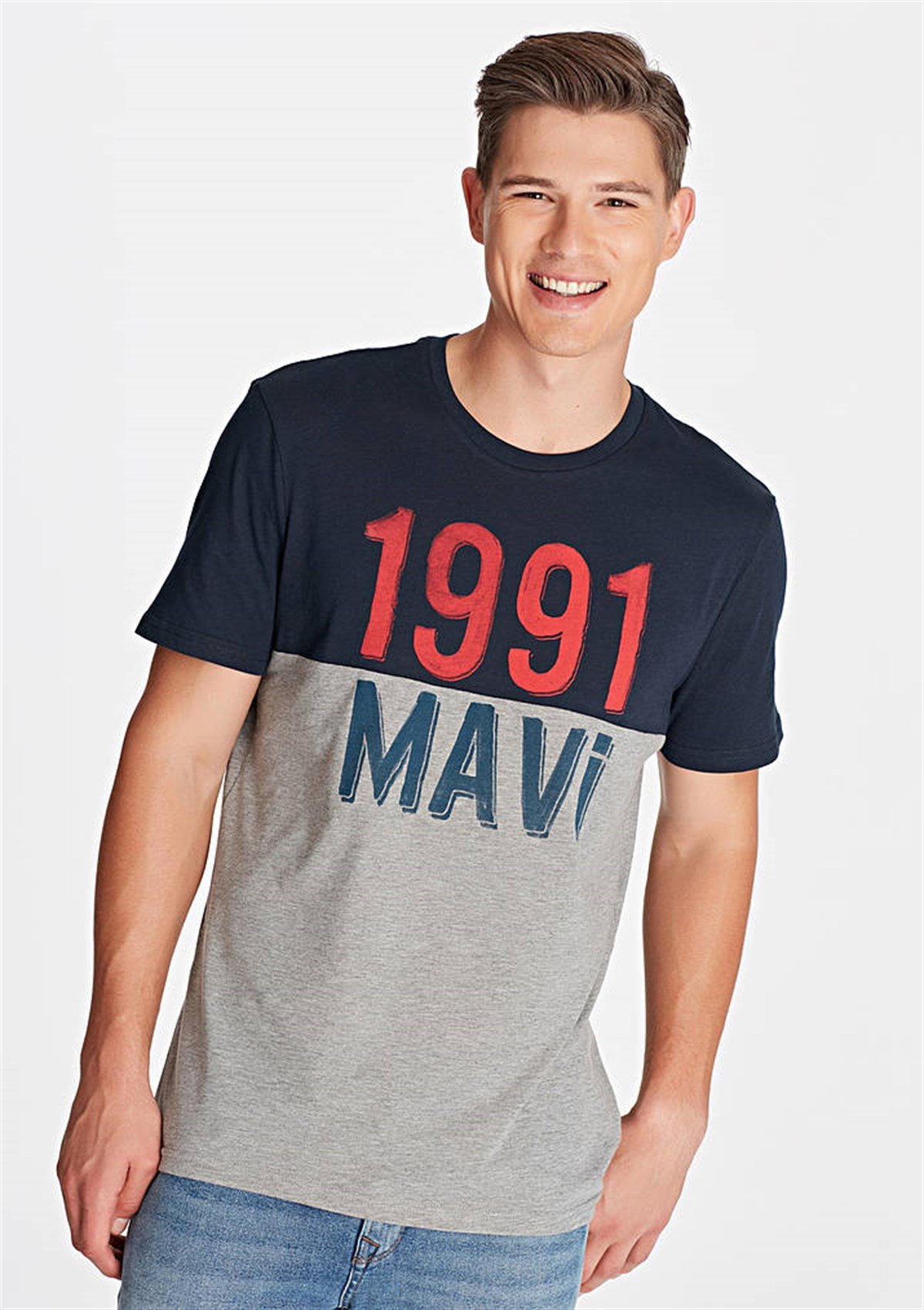 065651-28417MAVİ MAVİ BASKILI TİŞÖRT gece lacivert