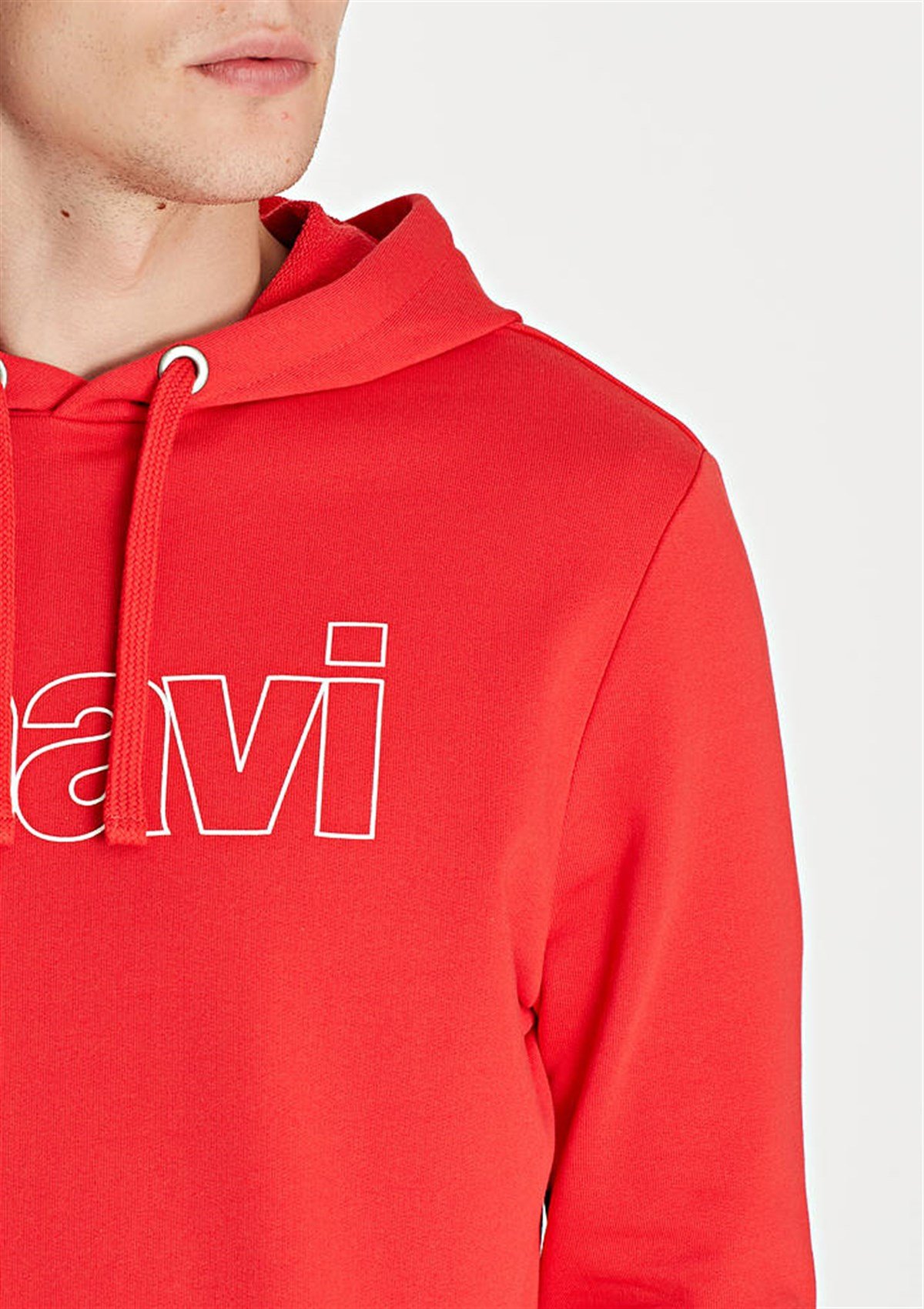 065606-27120Mavi Mavi Logo Kapişonlu Sweatshirt Canlı Kırmızı