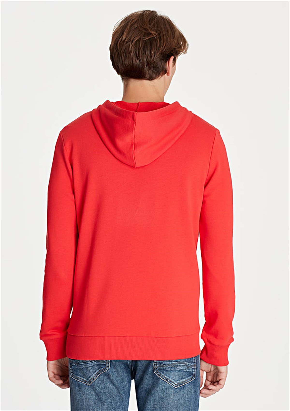 065606-27120Mavi Mavi Logo Kapişonlu Sweatshirt Canlı Kırmızı