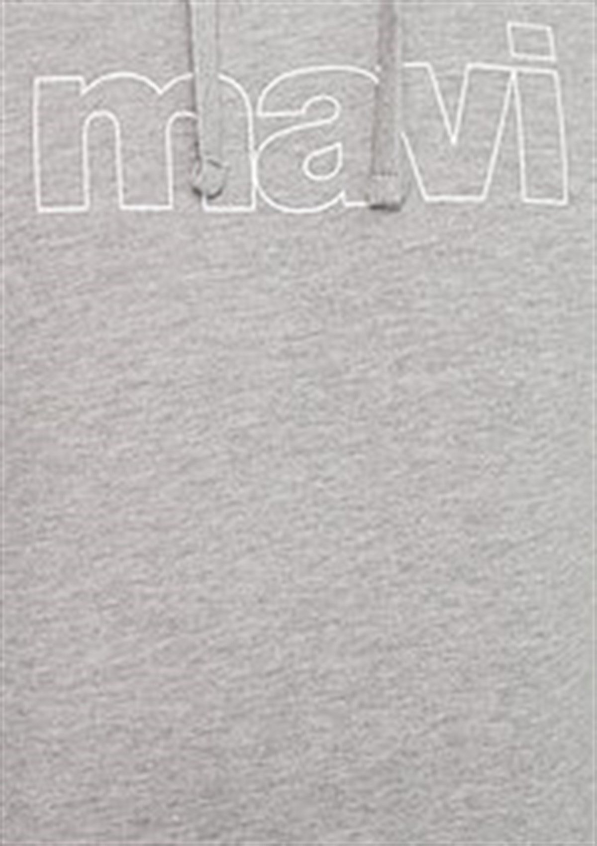 065606-28387Mavi Mavi Logo Kapişonlu Sweatshirt Açık Gri Melanj