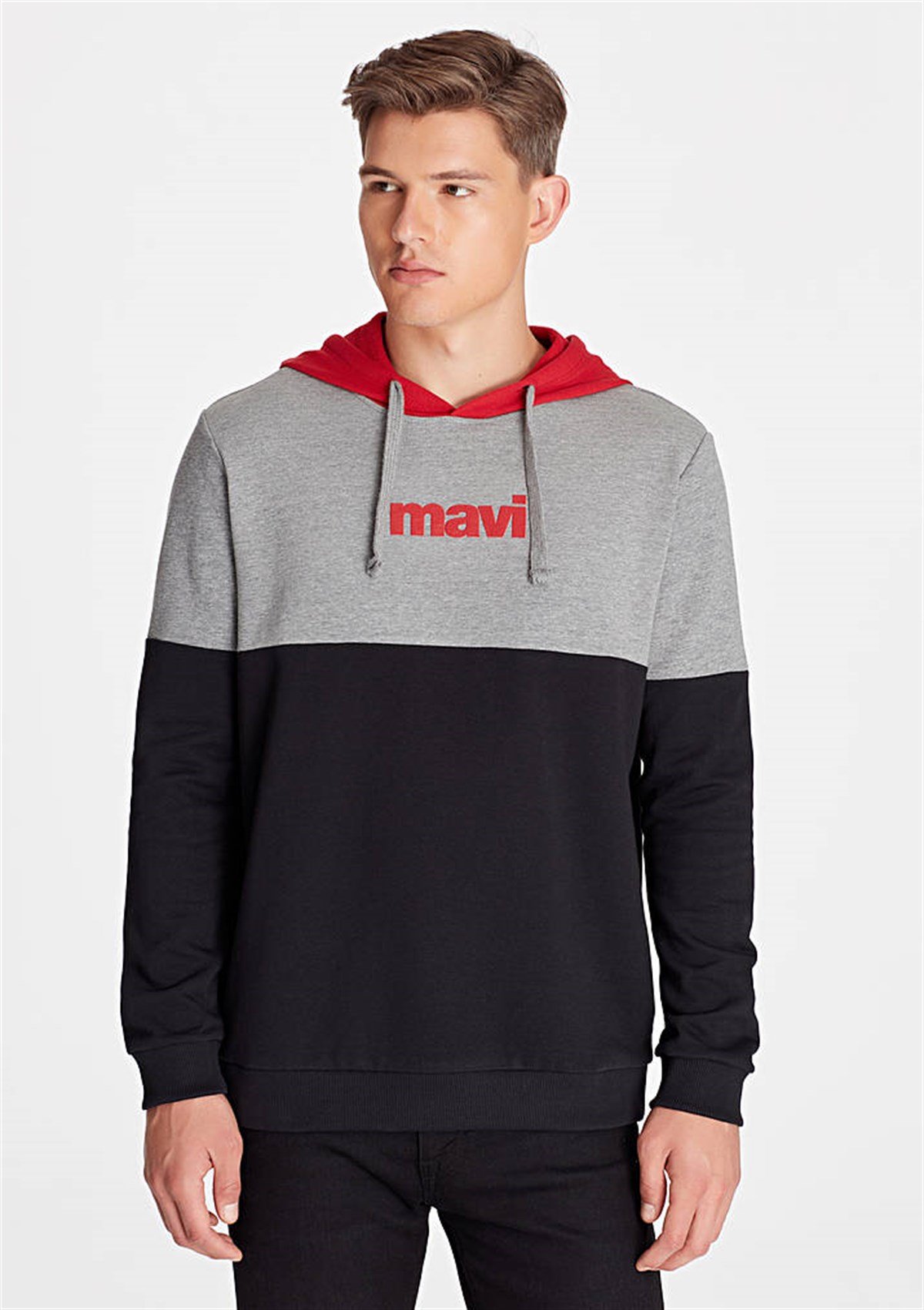 065647-28386NEBIMV3NEBIMV3|065647-28386|STDMAVİ MAVİ LOGO SWEATSHIRT gri melanj-STD