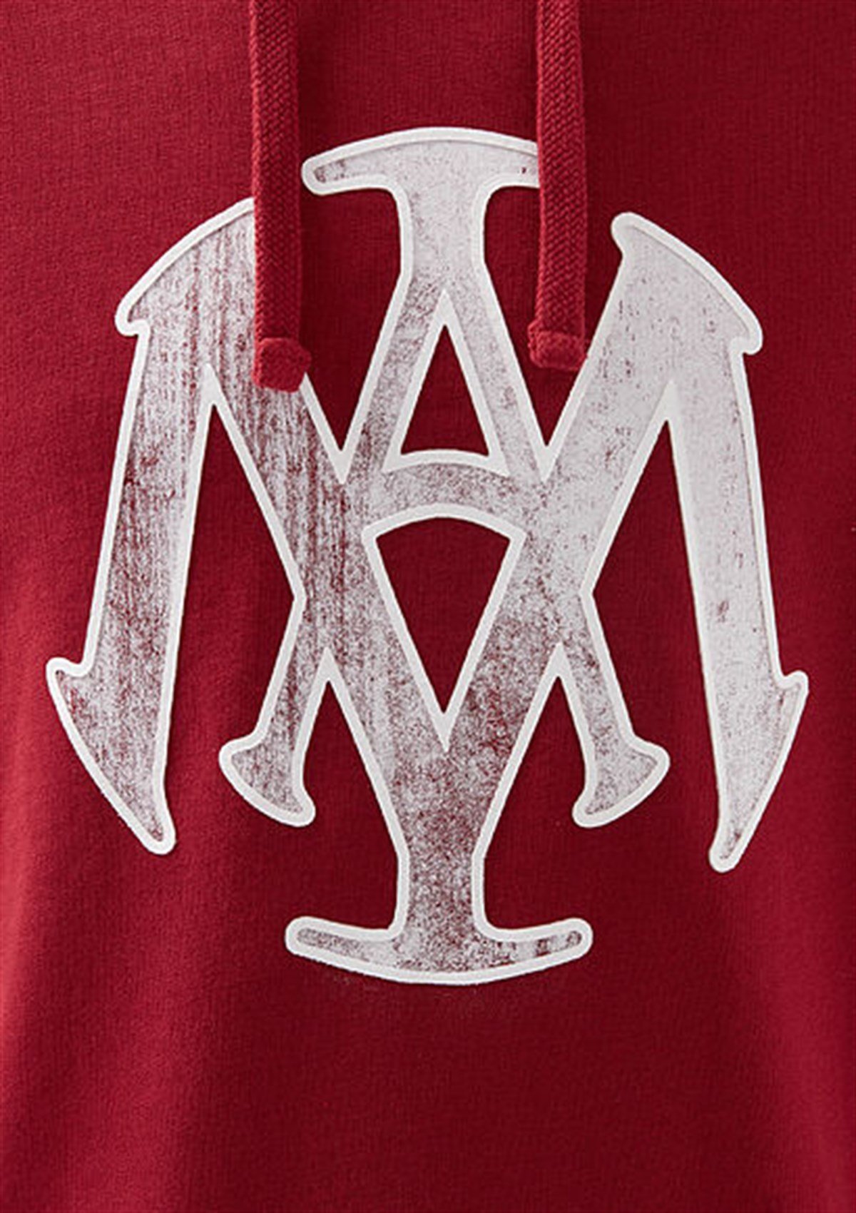 065753-32330Mavi Mühür Baskılı Sweatshirt Erkek Bayrak Kırmızı