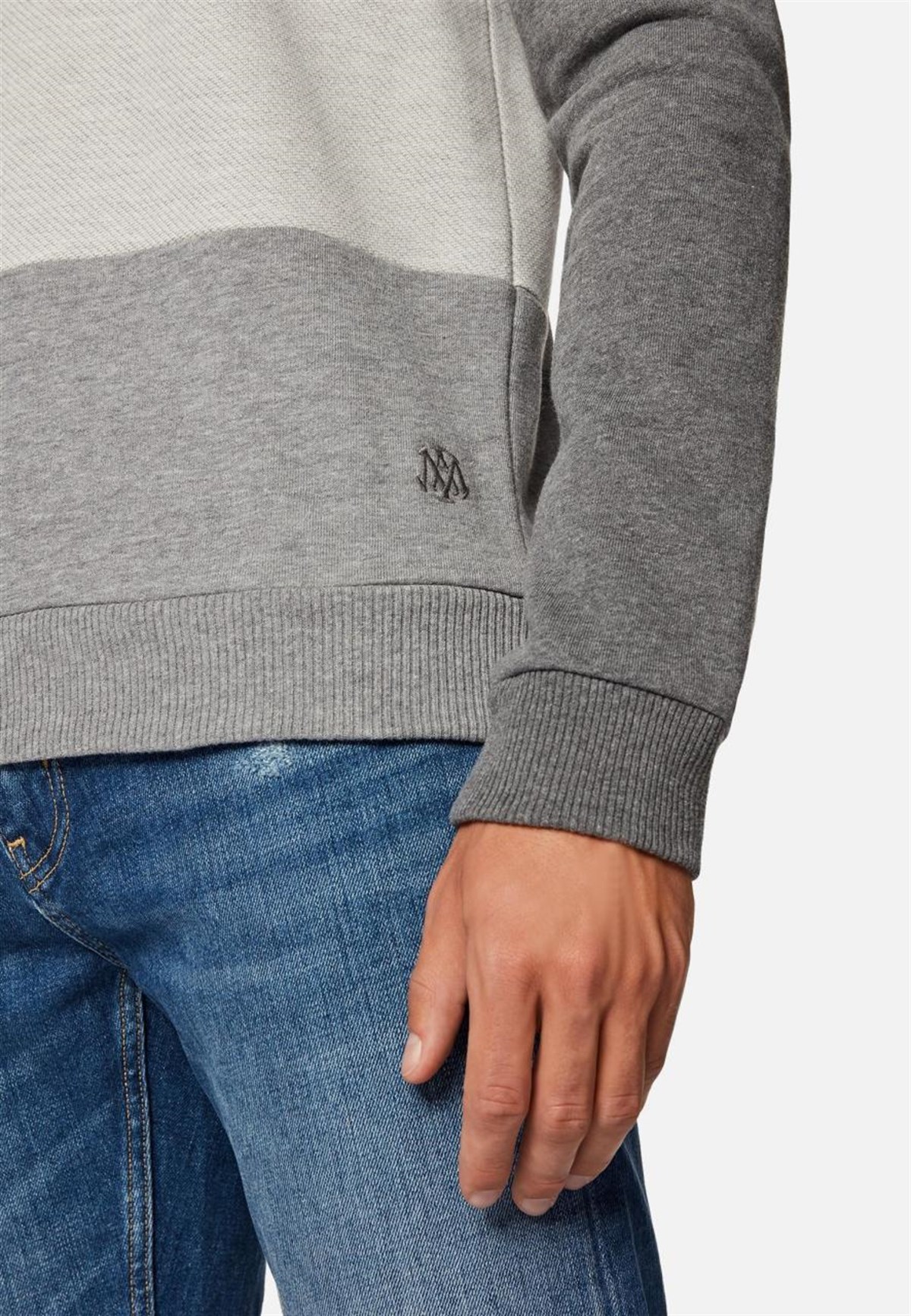 065879-30775NEBIMV3NEBIMV3|065879-30775|STDMAVİ PARÇALI SWEATSHIRT koyu gri melanj ERKEK SWEATSHIRT-STD