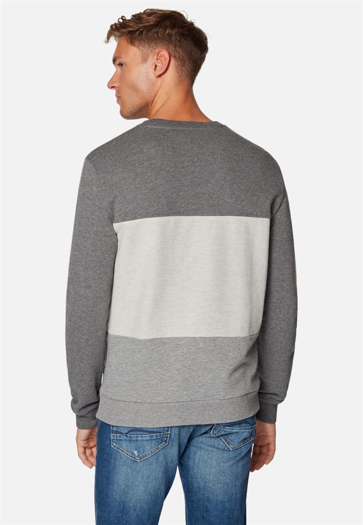 065879-30775NEBIMV3NEBIMV3|065879-30775|STDMAVİ PARÇALI SWEATSHIRT koyu gri melanj ERKEK SWEATSHIRT-STD