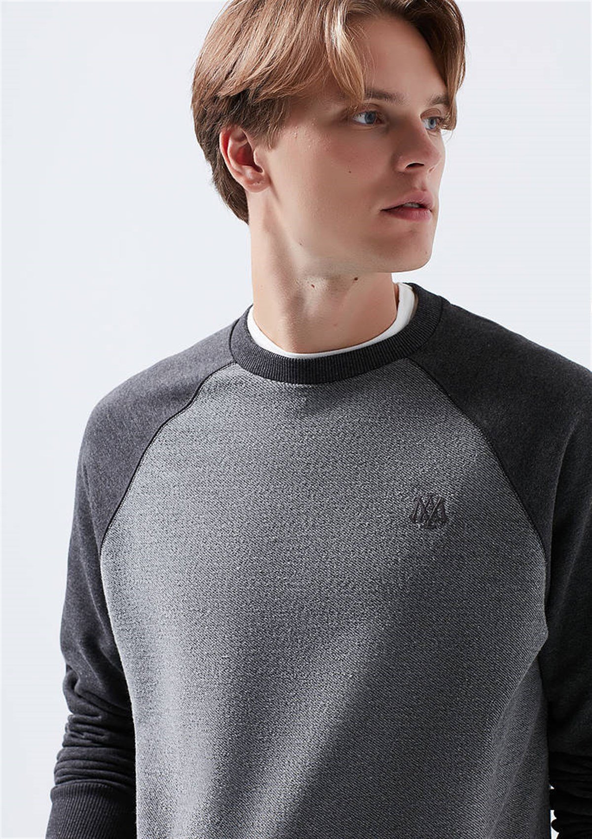 066274-32462Mavi Sweatshirt Erkek Koyu Gri Melanj