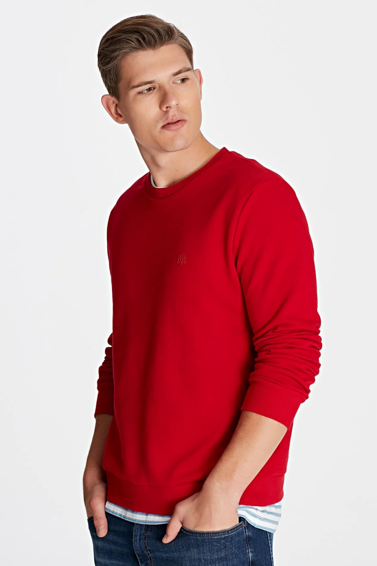 065751-29781Mavi Sweatshirt Kırmızı