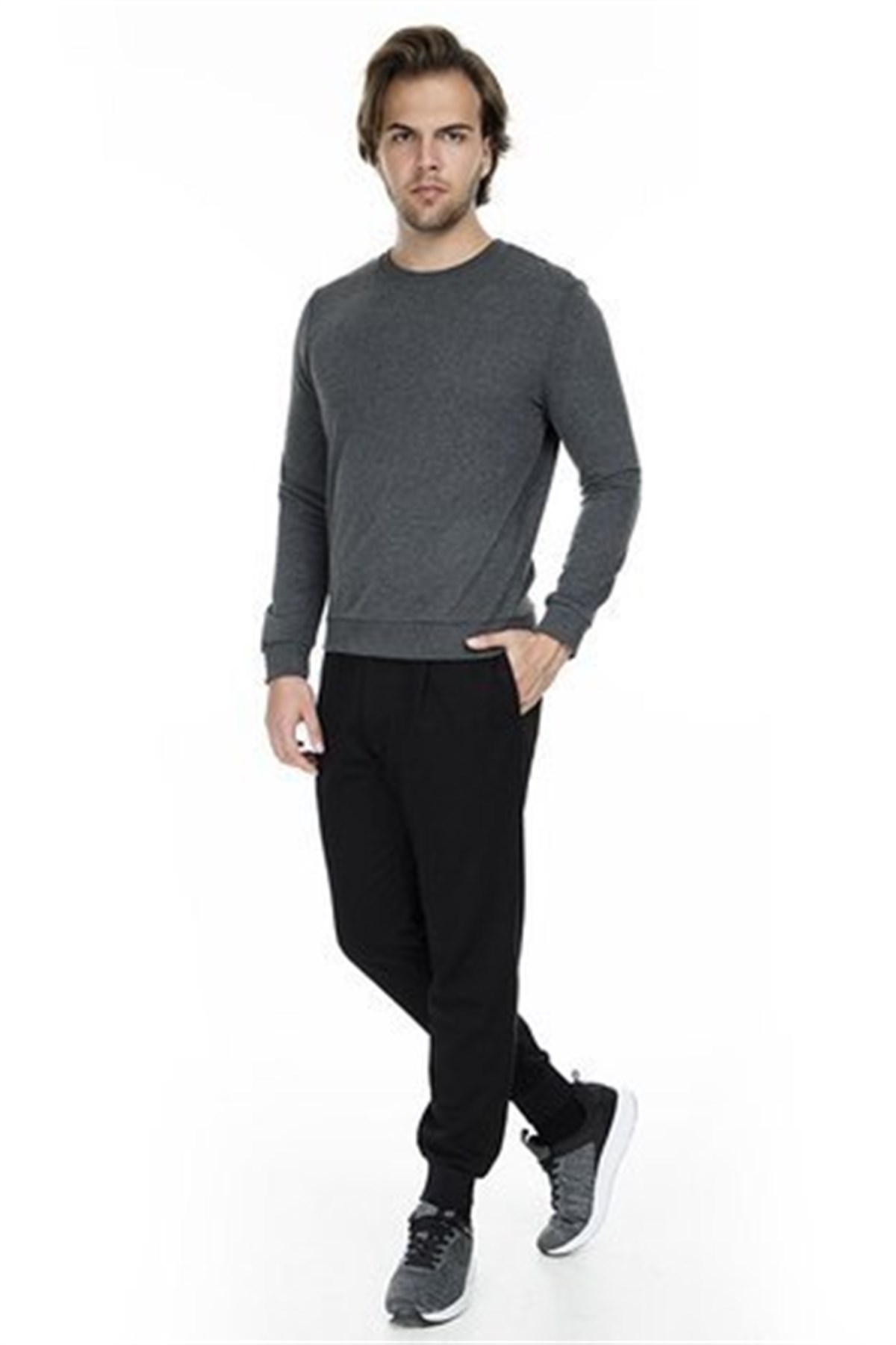 065751-29758Mavi Sweatshirt Koyu Gri Melanj