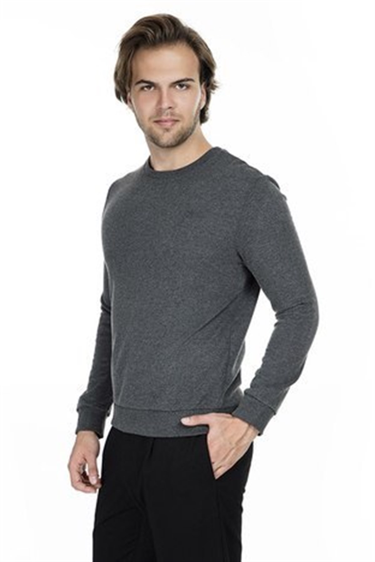 065751-29758Mavi Sweatshirt Koyu Gri Melanj