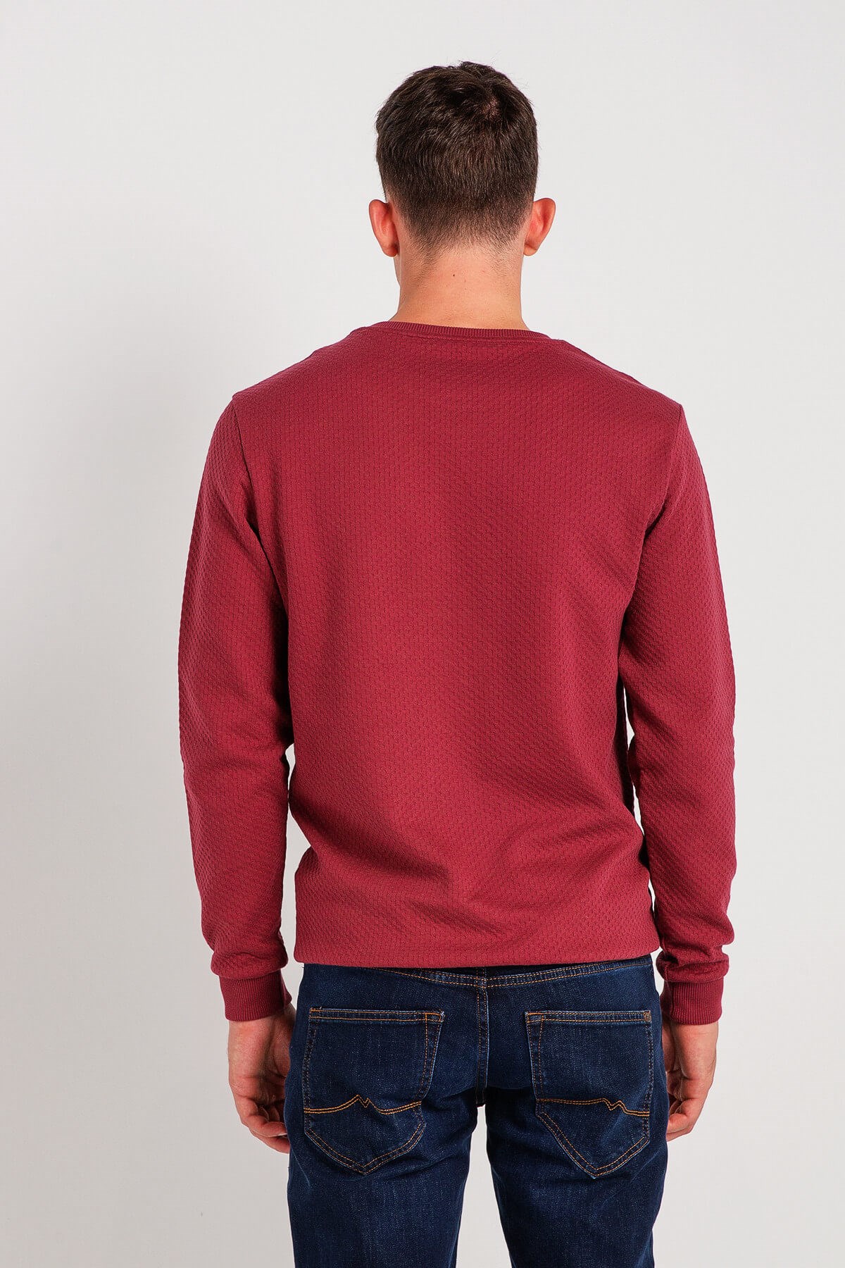 04-M00105-889NEBIMV3NEBIMV3|04-M00105-889|F77MUSTANG ERKEK KABARTMA BASKILI SWEATSHIRT-Bordo