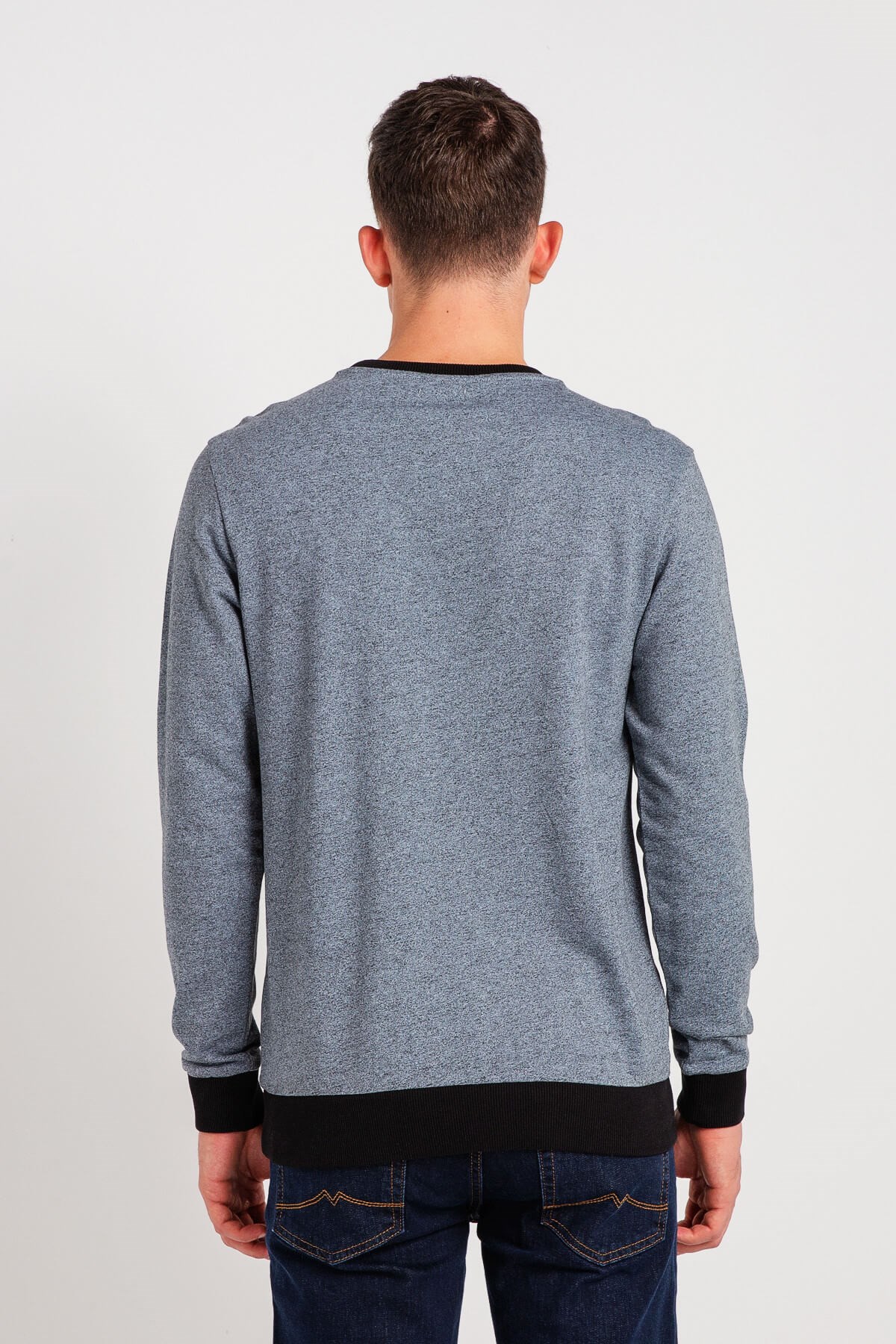 04-M00118-615NEBIMV3NEBIMV3|04-M00118-615|G84MUSTANG ERKEK KABARTMA BASKILI SWEATSHIRT-Açık Mavi