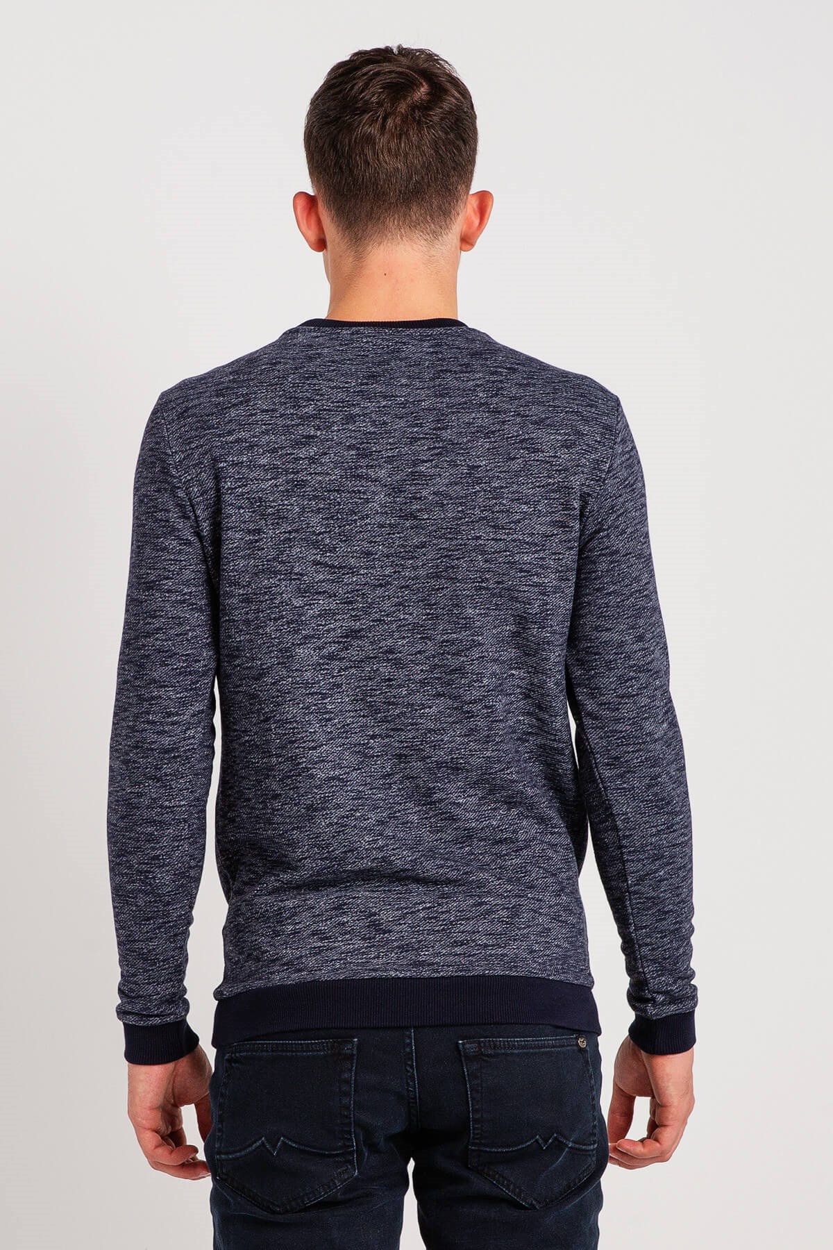 04-M00117-563NEBIMV3NEBIMV3|04-M00117-563|H39MUSTANG ERKEK YANDAN CEPLİ SWEATSHIRT-Kırçıllı Lacivert