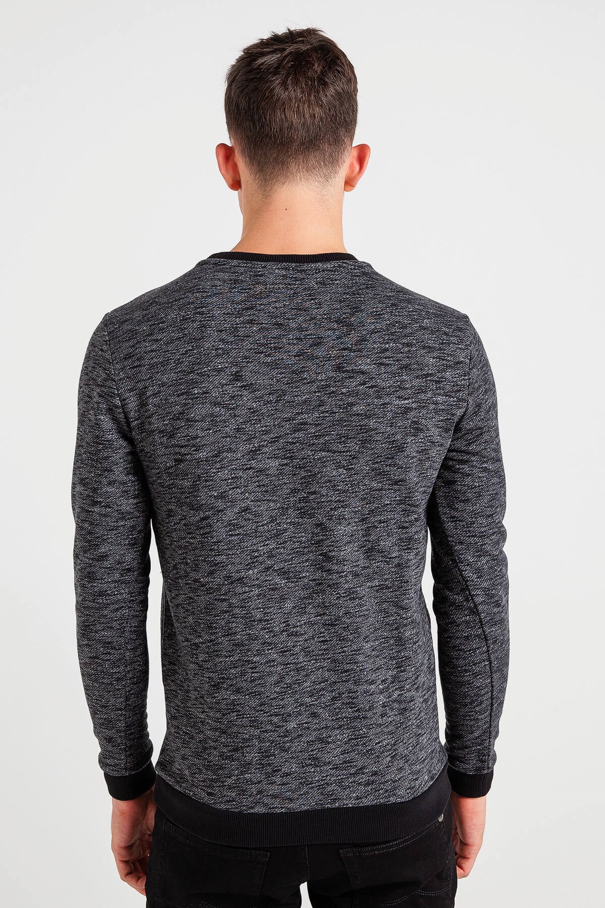 04-M00117-110NEBIMV3NEBIMV3|04-M00117-110|F64MUSTANG ERKEK YANDAN CEPLİ SWEATSHIRT-Koyu Gri Melanj