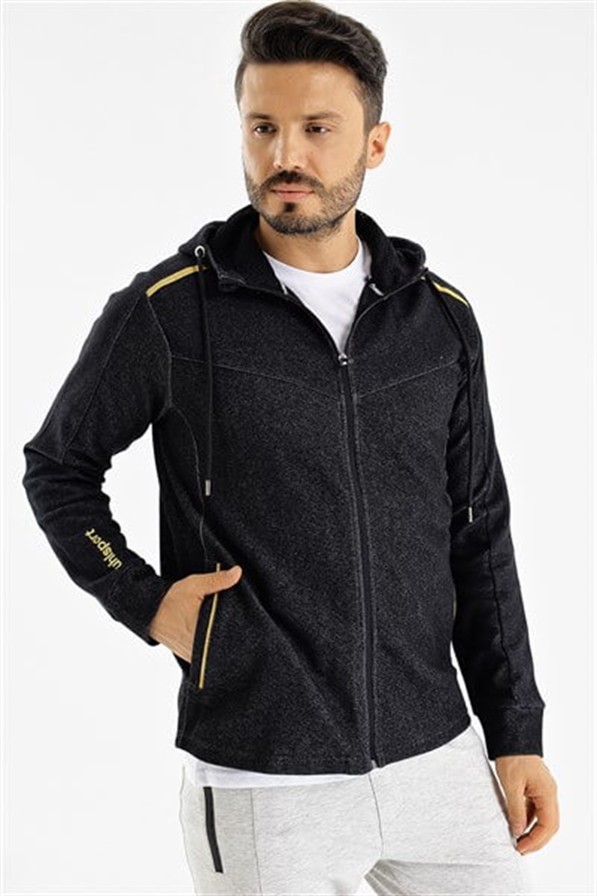 1119003Uhlsport Pamuk Kapşonlu Over M Erkek Sweatshirt