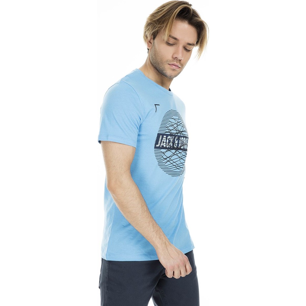 12152862NEBIMV3NEBIMV3|12152862|MAVIJACK & JONES JCOBOOST TEE SS CREW NECK ERKEK T-SHIRT-MAVI / BLUE