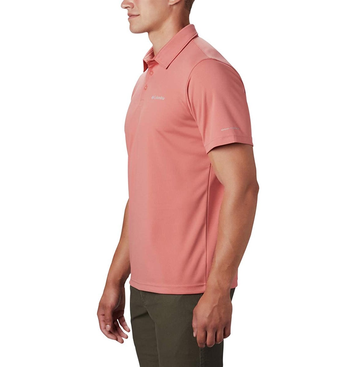 AO0306Columbia M Mist Trail SS Polo Tişört Erkek Koyu Mercan