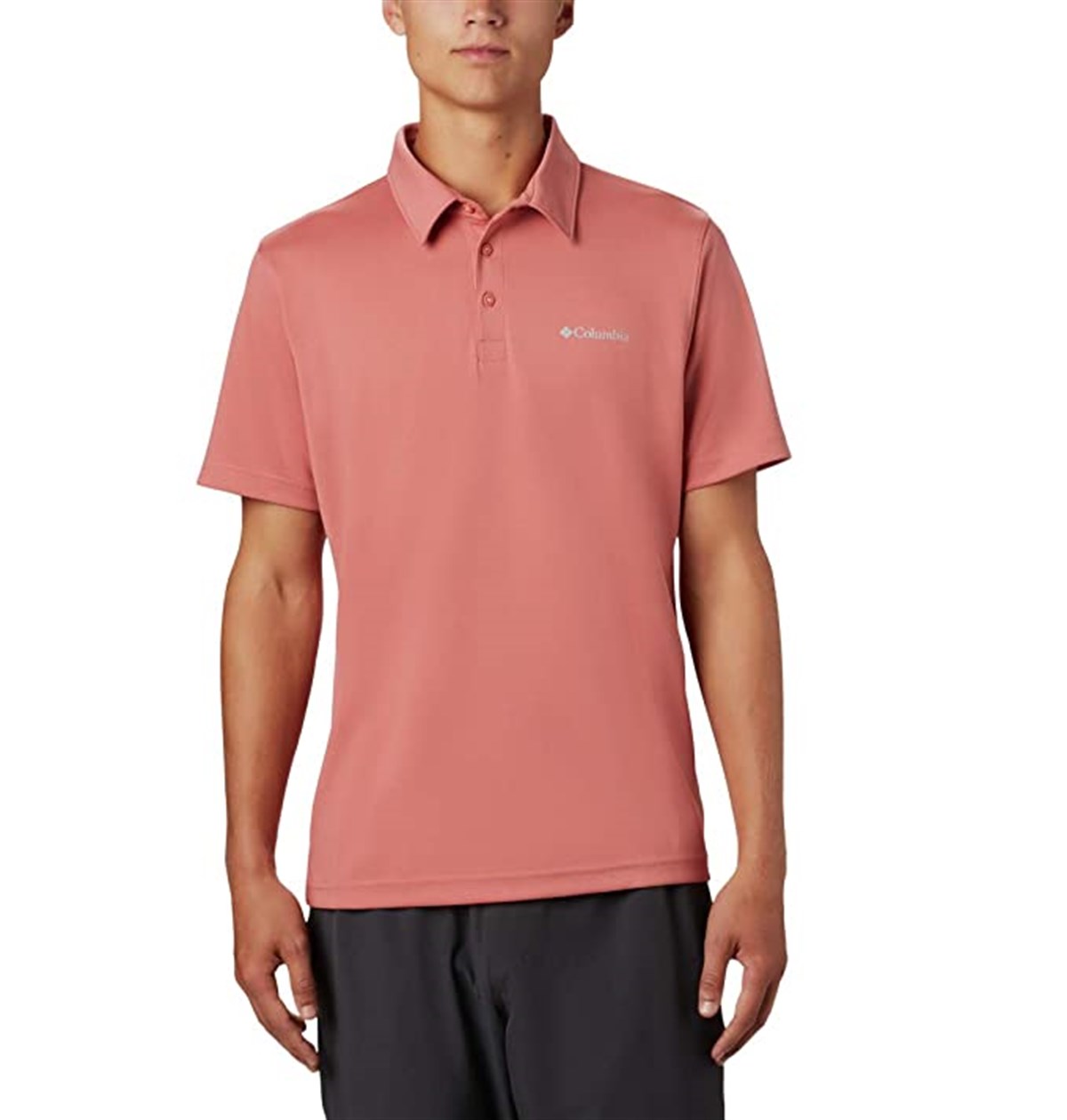 AO0306Columbia M Mist Trail SS Polo Tişört Erkek Koyu Mercan