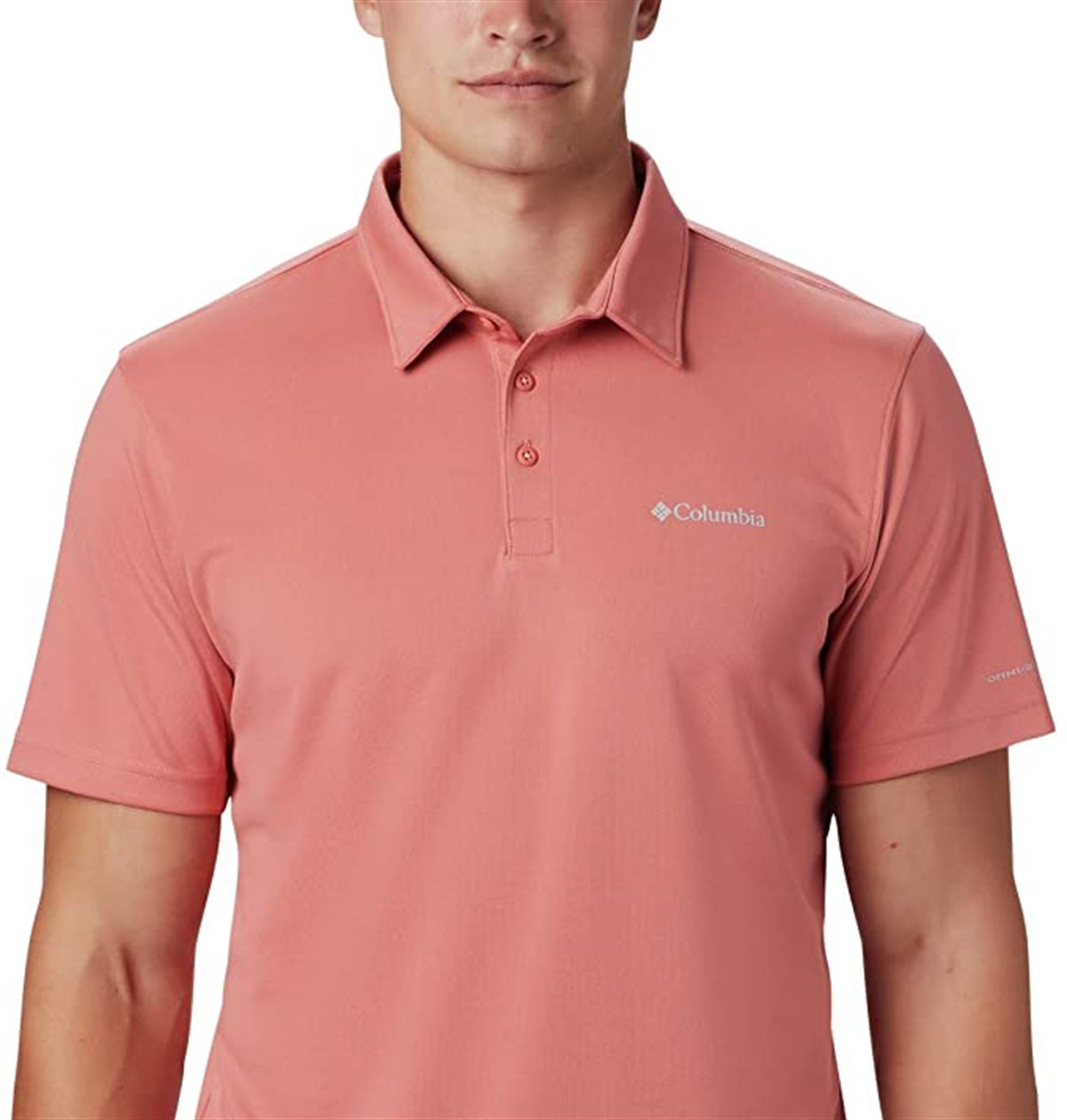 AO0306Columbia M Mist Trail SS Polo Tişört Erkek Koyu Mercan