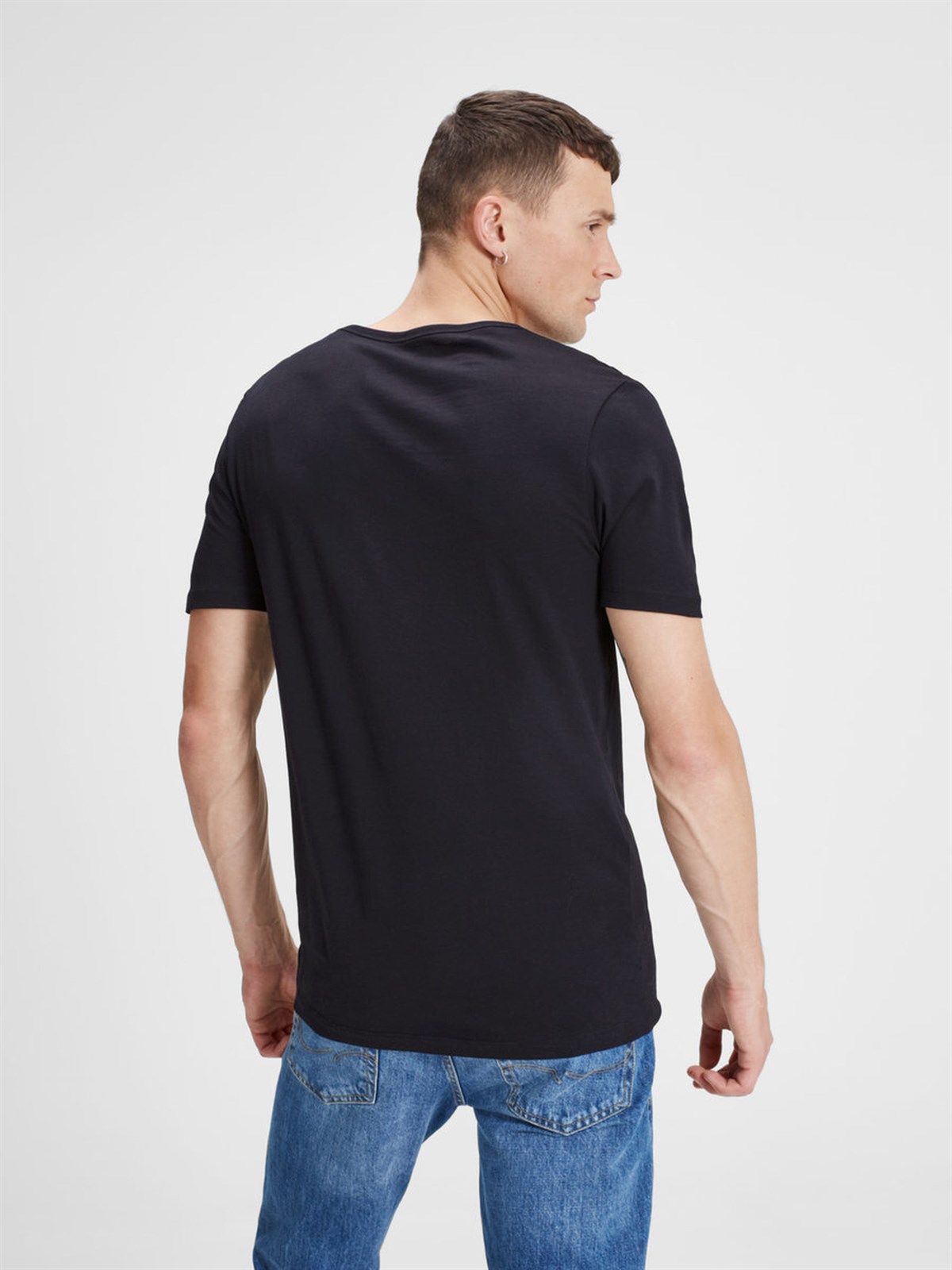 12127968NEBIMV3NEBIMV3|12127968|BlackJACK & JONES JACPIMA BASIC TEE CREW NECK SS ERKEK T-SHIRT-Black Denim