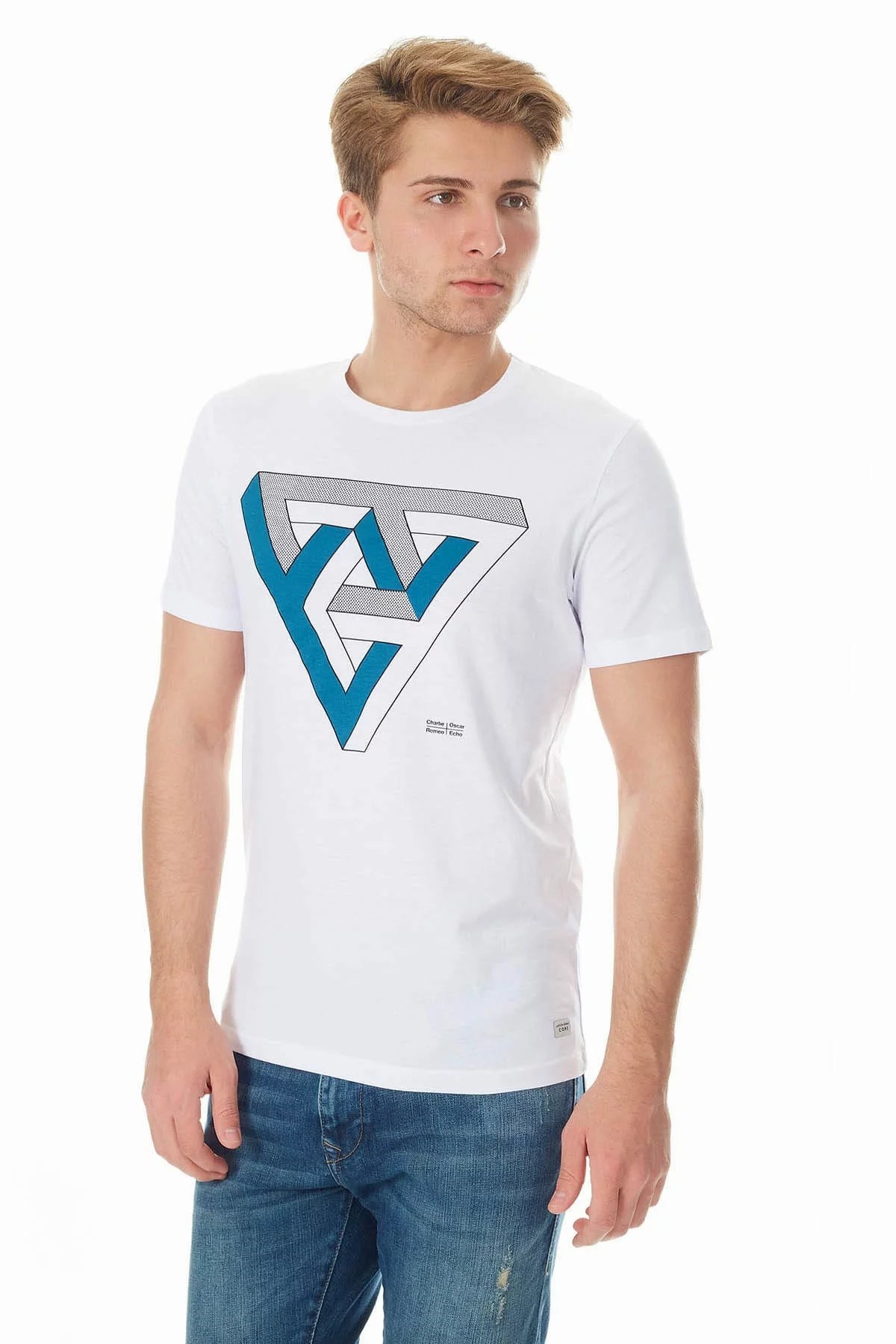 12149273Jack & Jones Jcoboost Tee Ss Crew Neck Erkek Tişört