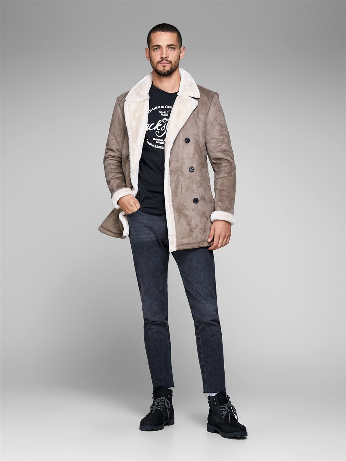 12135576NEBIMV3NEBIMV3|12135576|TapJACK & JONES JORNEWRAFFA TEE SS CREW NECK NOOS ERKEK T-SHIRT-Tap Shoe