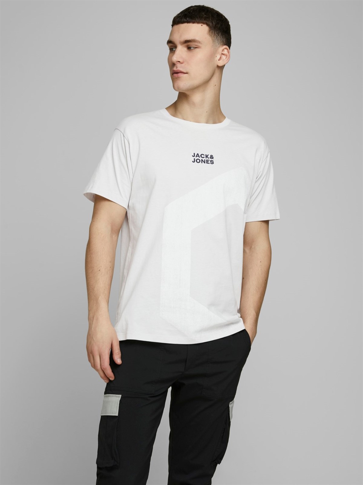 12171435Jack&Jones Jcowood Tee SS Crew Neck Erkek T-Shirt-12171435