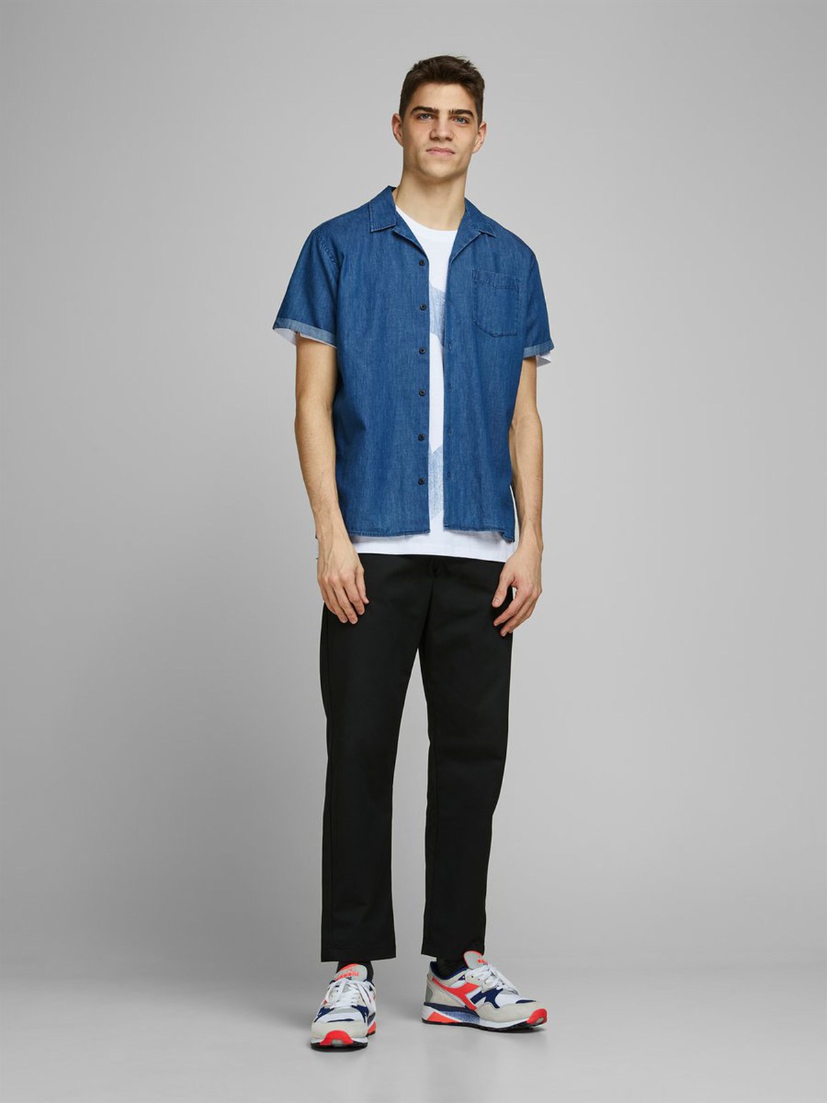 12171435Jack&Jones Jcowood Tee SS Crew Neck Erkek T-Shirt-12171435